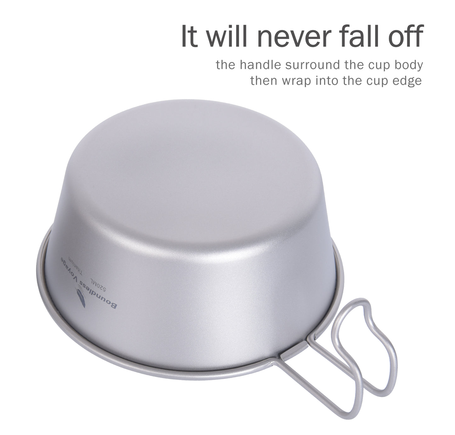 Boundless Voyage Titanium Sierra Cup with Lid 520ml – Ultralight Camping Mug Bowl for Cooking, Coffee & Outdoor Use