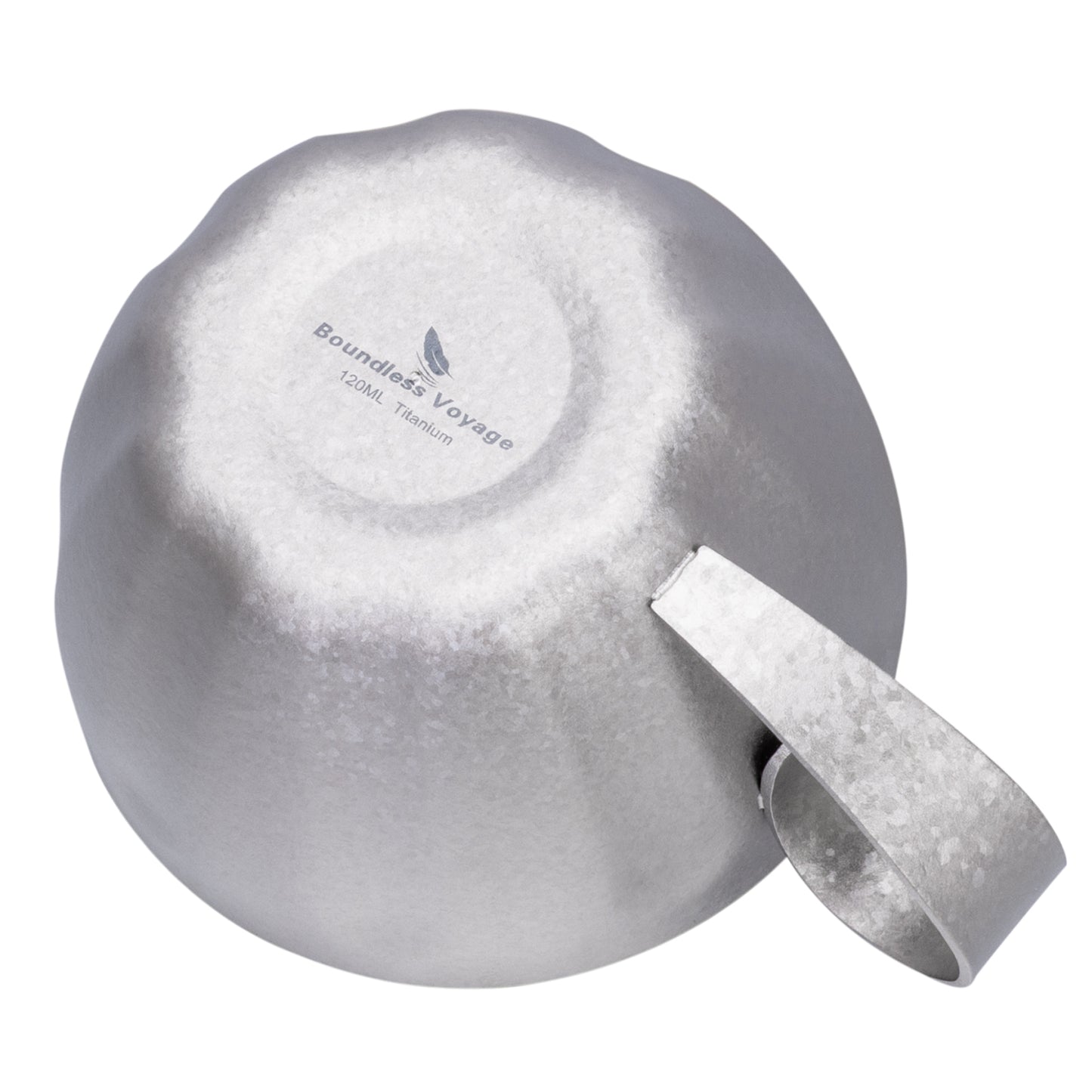 Boundless Voyage 120ml Titanium Double-Wall Espresso Cup with Coffee Spoon – Ultralight, Heat-Insulated Coffee Cup with Fixed Handle for Home Barista, Office, Travel & Camping