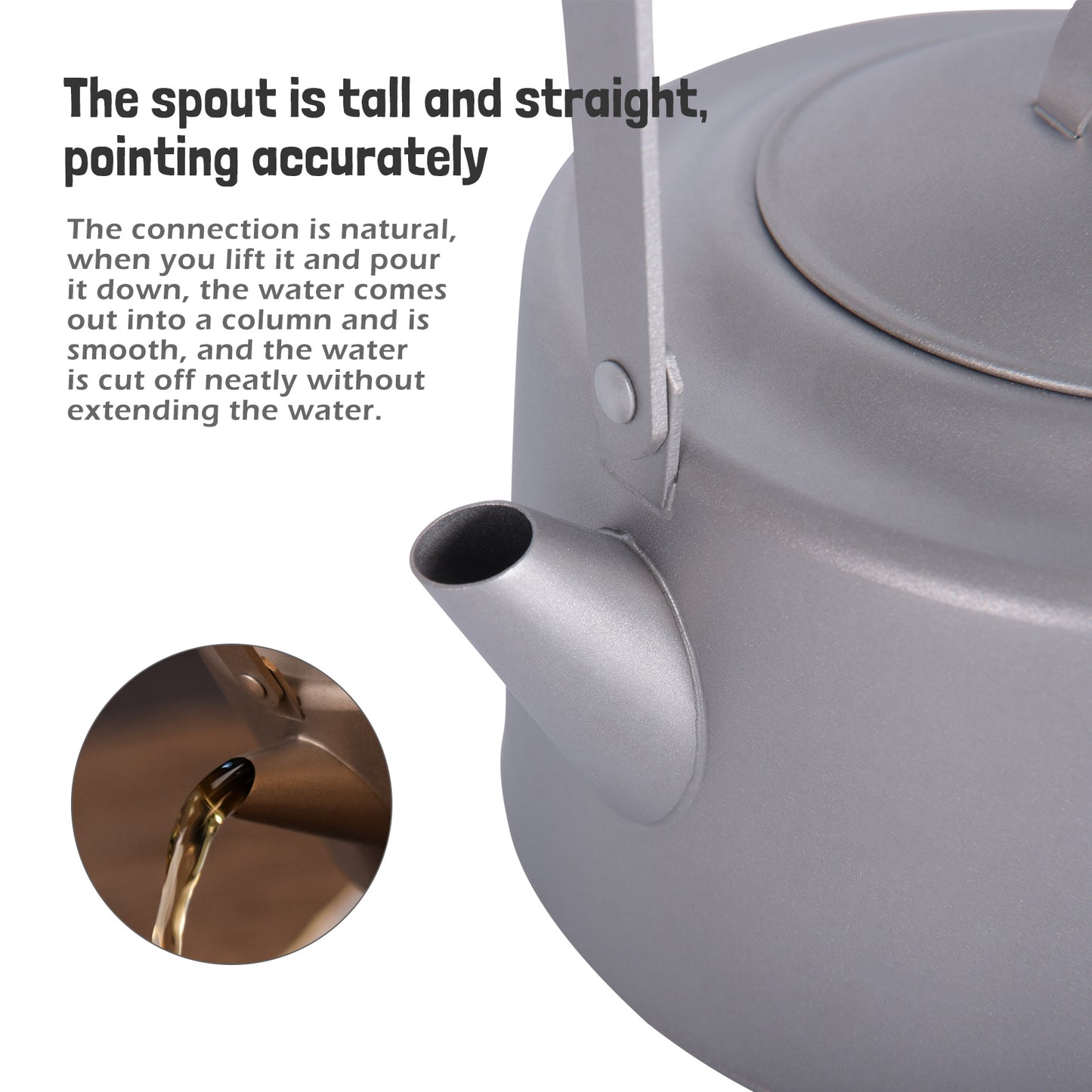 Boundless Voyage 450ml Titanium Teapot Set with 25ml Cup | 122g Ultralight Mini Kettle with Filter & Lifting Handle | Portable Tea Maker for Camping