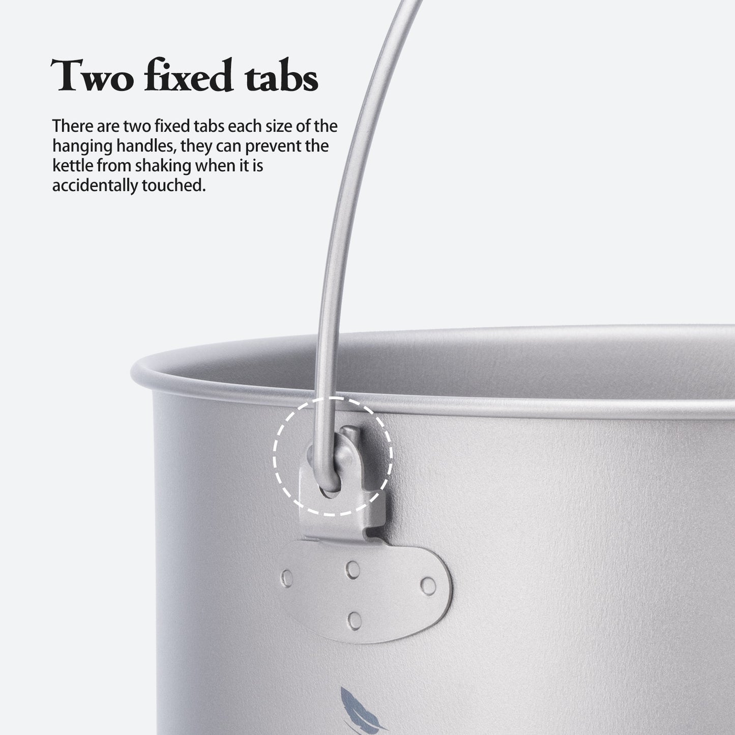 Boundless Voyage 1950ml TA1 Titanium Hanging Pot – Ultralight Campfire Cooking Pot for Camping, Backpacking & Outdoor Bushcraft