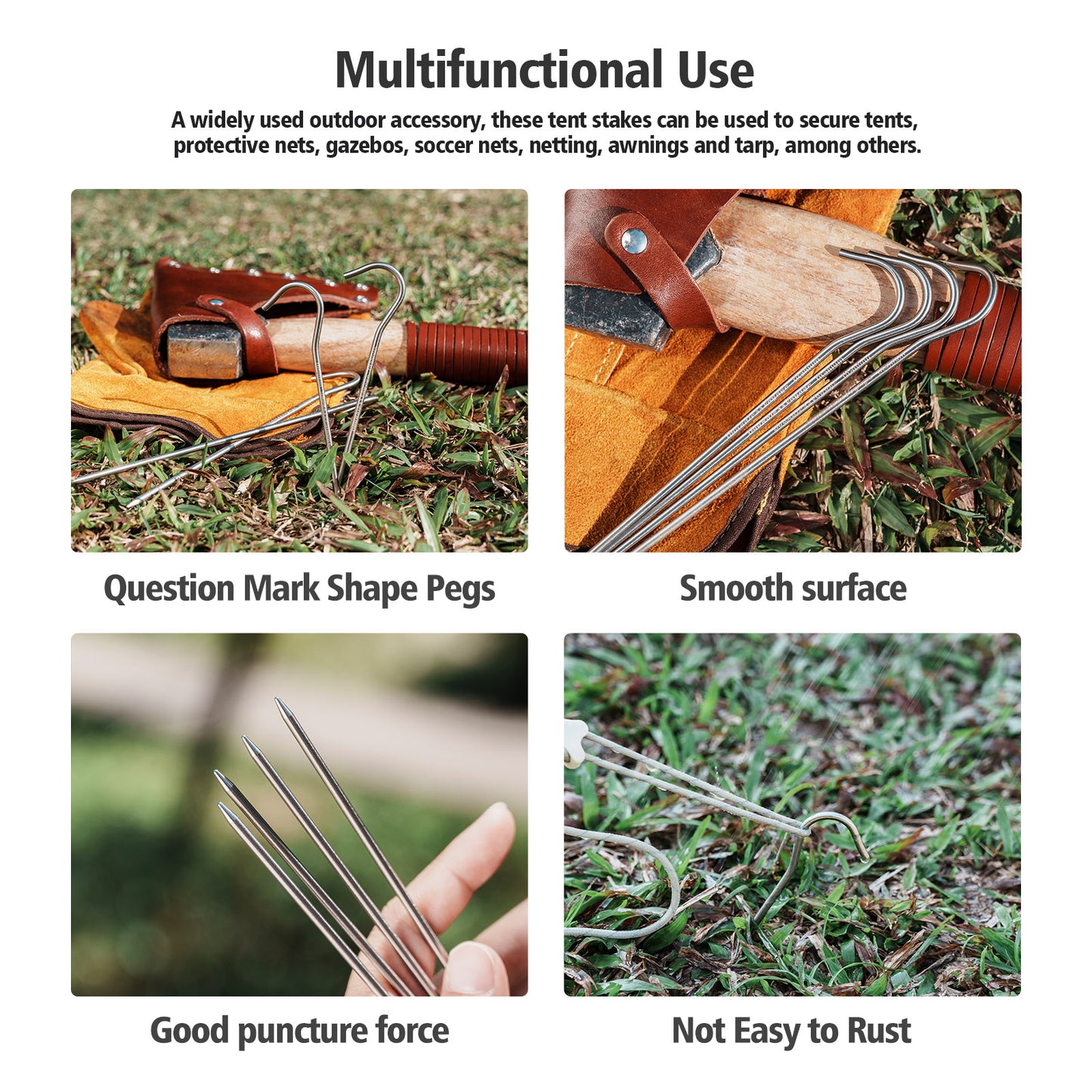 Boundless Voyage Titanium Tent Stakes 8pcs – Ultralight Camping Pegs for Backpacking, Hiking & Outdoor Use