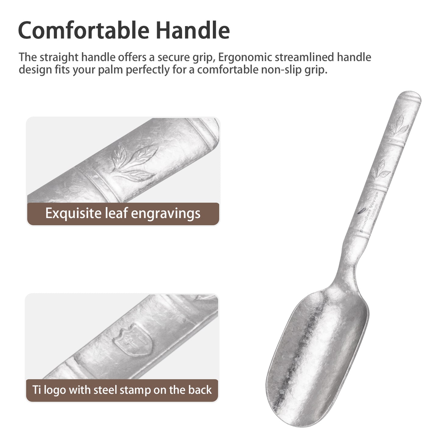 Boundless Voyage TA1 Titanium Spoon 2PCS– Ultralight Portable Camping Spoon for Hiking, Backpacking, Travel & Everyday Use