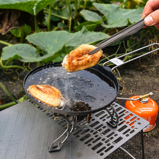 Boundless Voyage 7.2" TA1 Titanium Non-Stick Frying Pan – Outdoor Camping Skillet with Folding Handle for Picnic, Hiking & Barbec