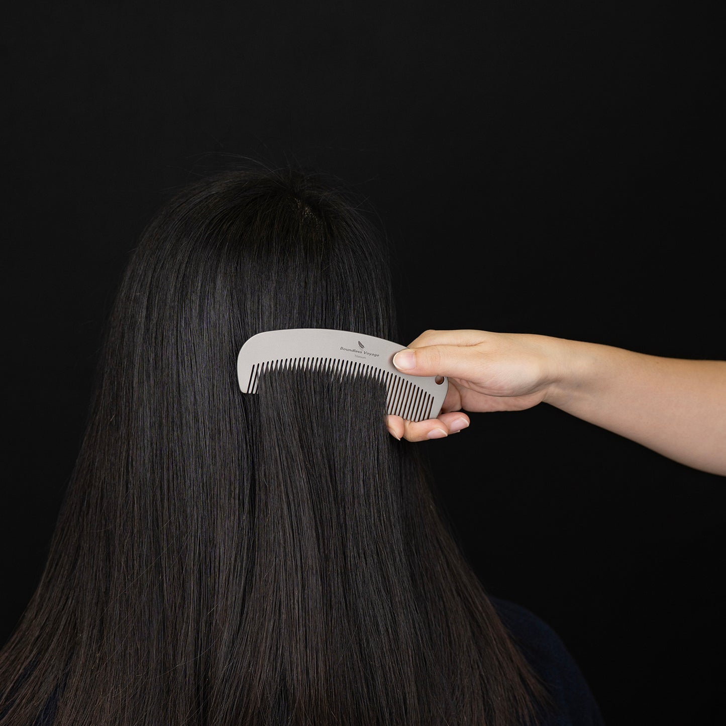 Boundless Voyage Titanium Crescent Hair & Beard Comb – Lightweight Unisex Grooming Tool for Home & Travel