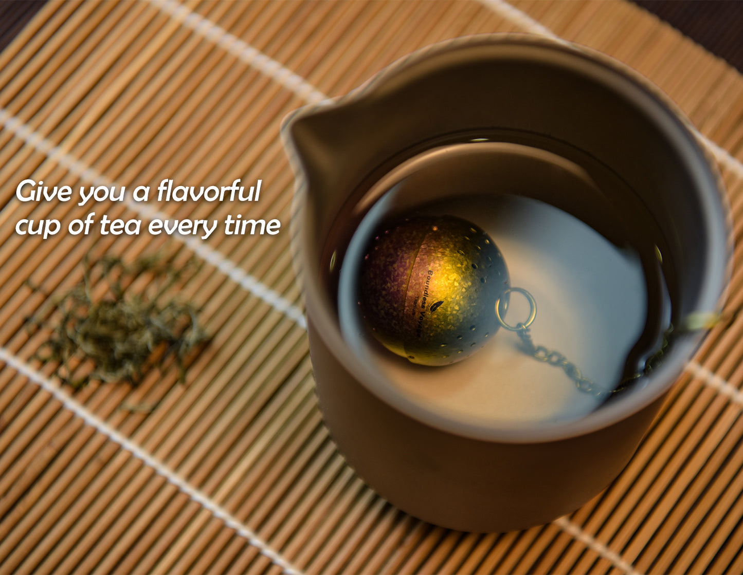 Boundless Voyage 10g Ultralight Titanium Tea Ball Infuser | Extra Fine Mesh Tea Steeper with Extended Chain | Rust-Proof Portable Filter for Loose Leaf Tea
