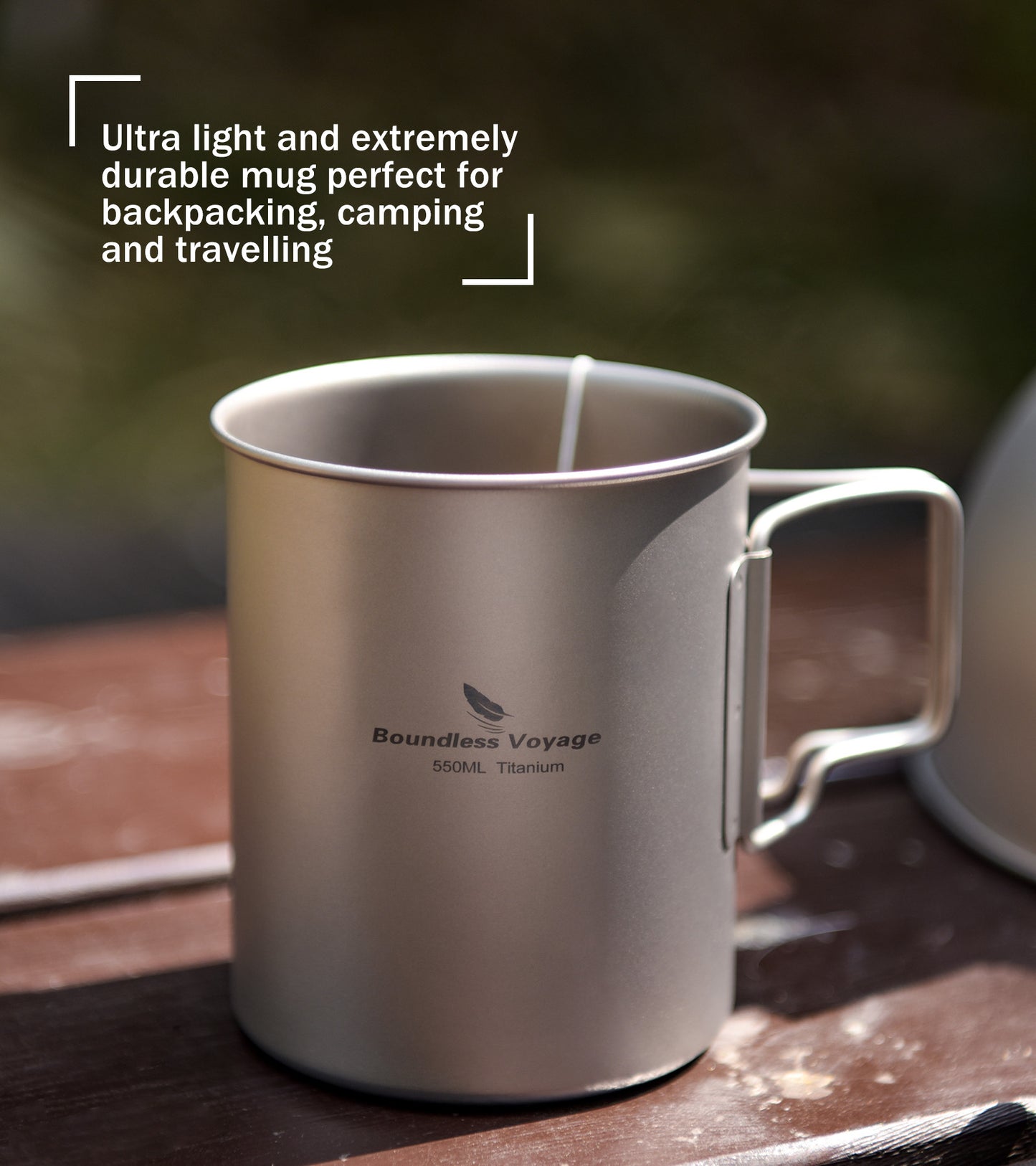 Boundless Voyage Titanium ultra lightweight pot 550ml water cup for outdoor  camping  18oz coffee beer mug  with out lid