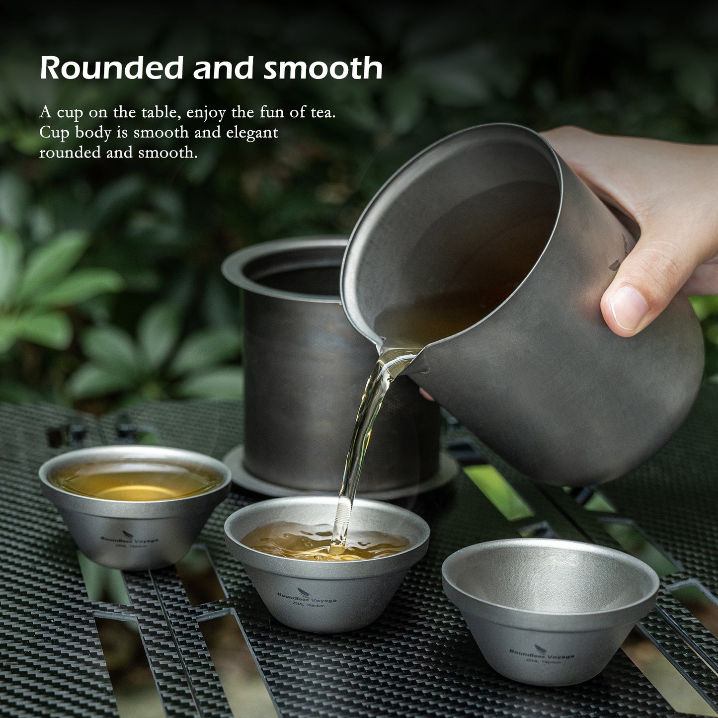 Boundless Voyage 25ml Titanium Double-Walled Tea Cup | 15g Featherlight Mini Tasting Mug | Anti-Scald Insulated Kung Fu Teacup for Camping