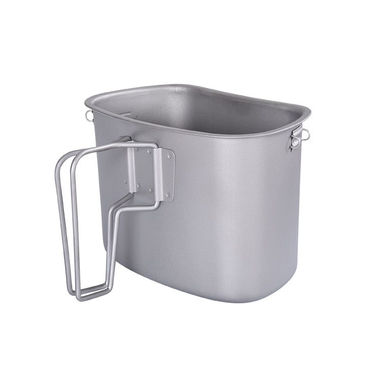 Boundless Voyage TA1 Titanium Military Canteen Set 400ml+750ml Ultralight Cooking & Mess Kit for Camping & Survival