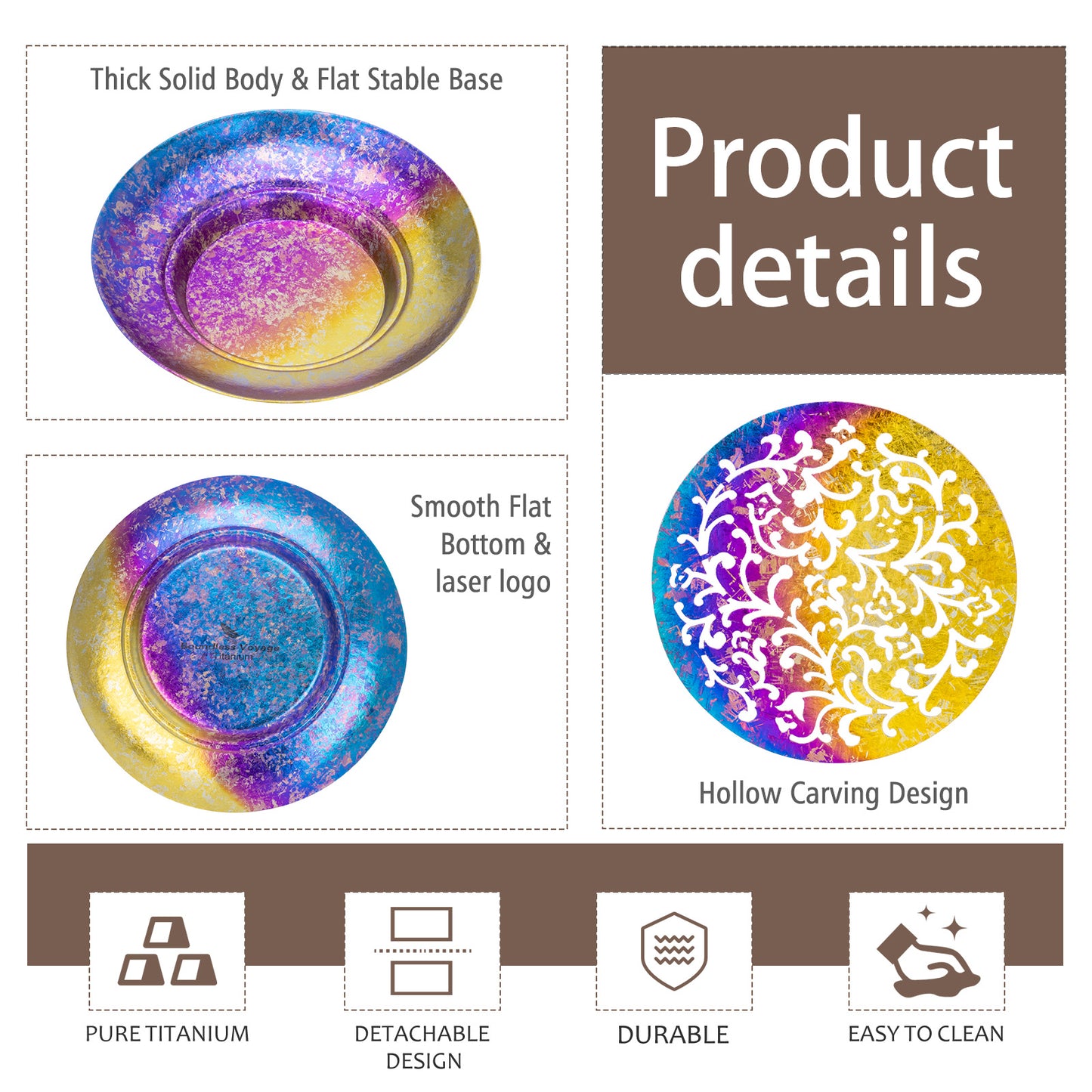 Boundless Voyage Titanium Tea Tray – Detachable Gongfu Tea Drain Tray with Water Storage for Home, Office & Travel