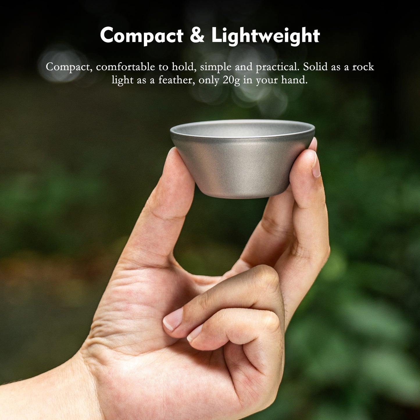 Boundless Voyage Titanium Double-Layer Mini Tea Cup Set – Portable Anti-Scald Camping Mug for Coffee, Liquor, Picnic & Hiking