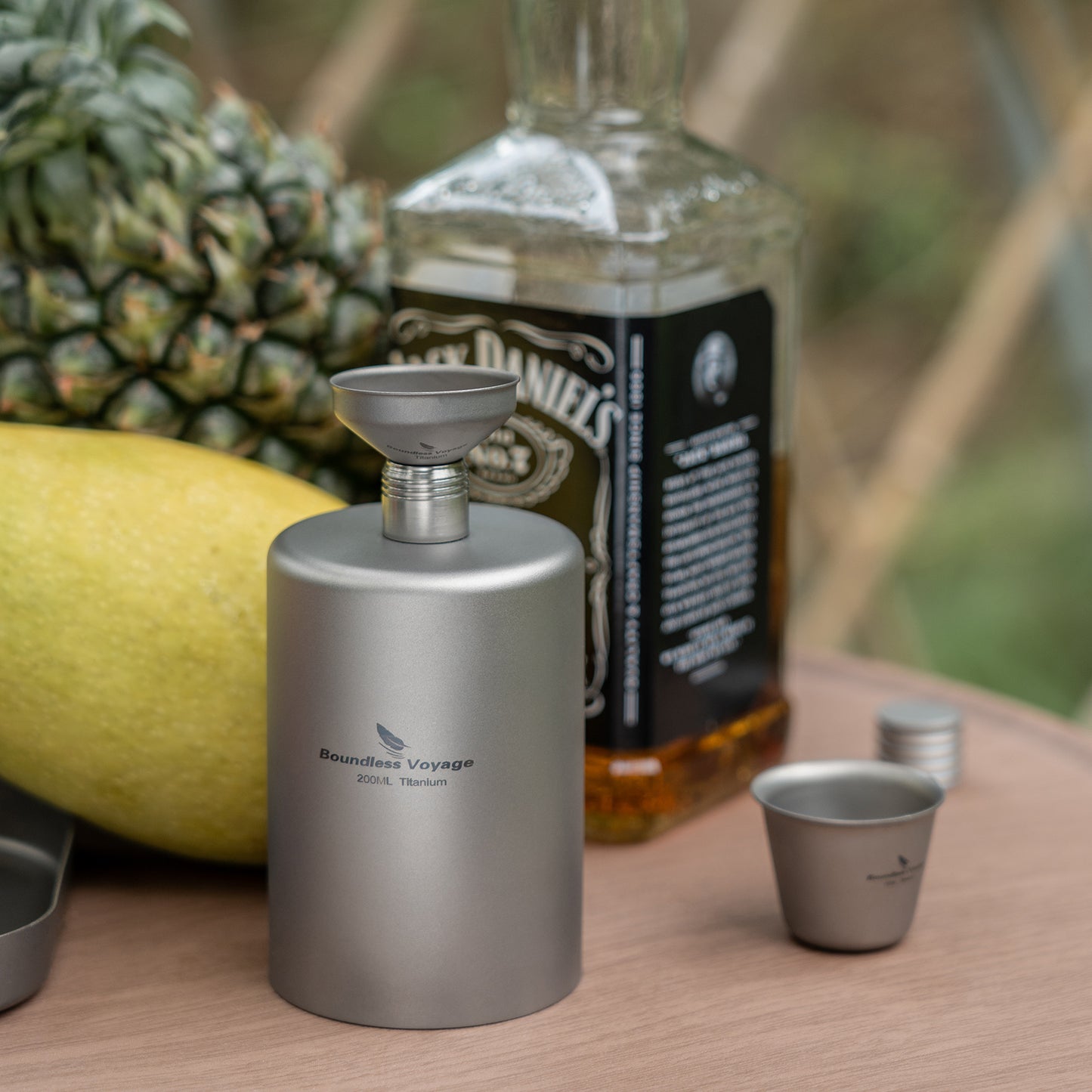Boundless Voyage 200ml Titanium Pocket Flagon – Ultralight Portable Hip Flask for Camping, Hiking, Travel & Outdoor Adventures