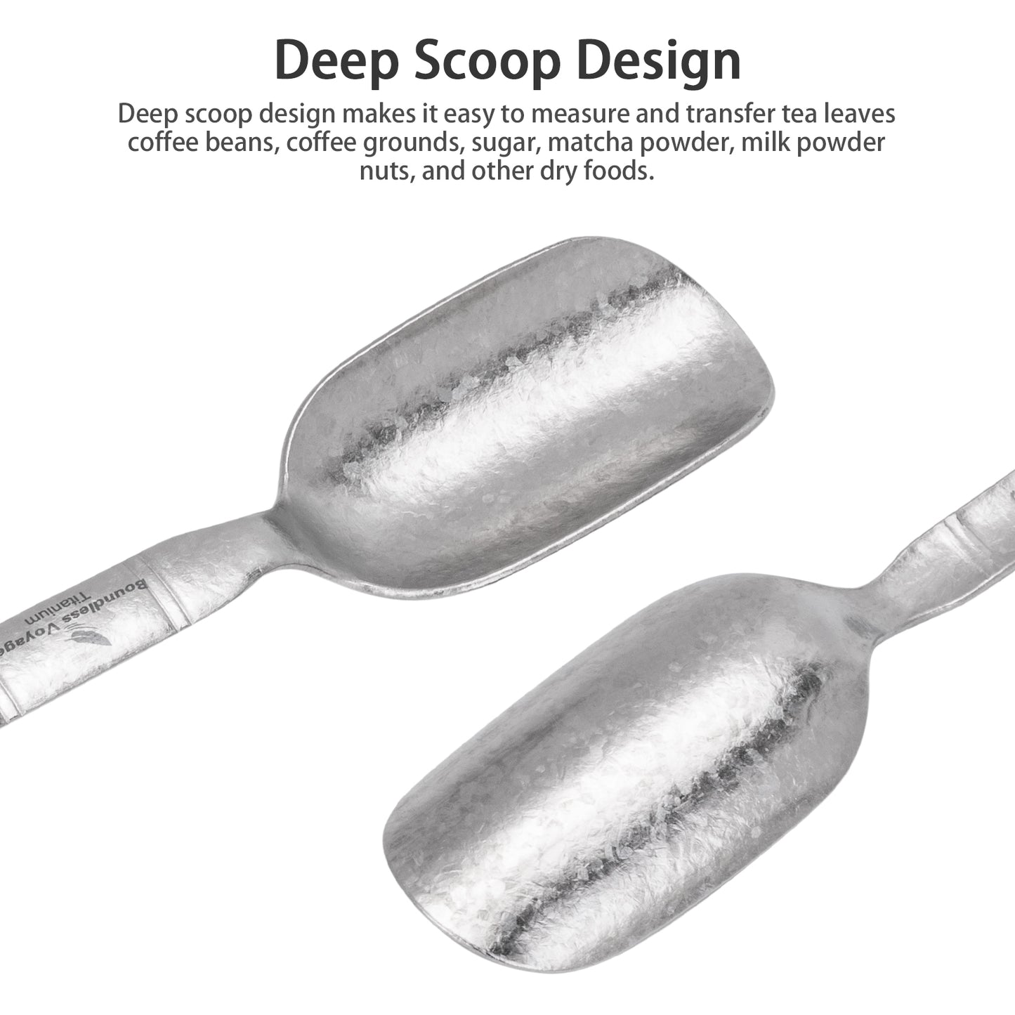 Boundless Voyage TA1 Titanium Spoon 2PCS– Ultralight Portable Camping Spoon for Hiking, Backpacking, Travel & Everyday Use
