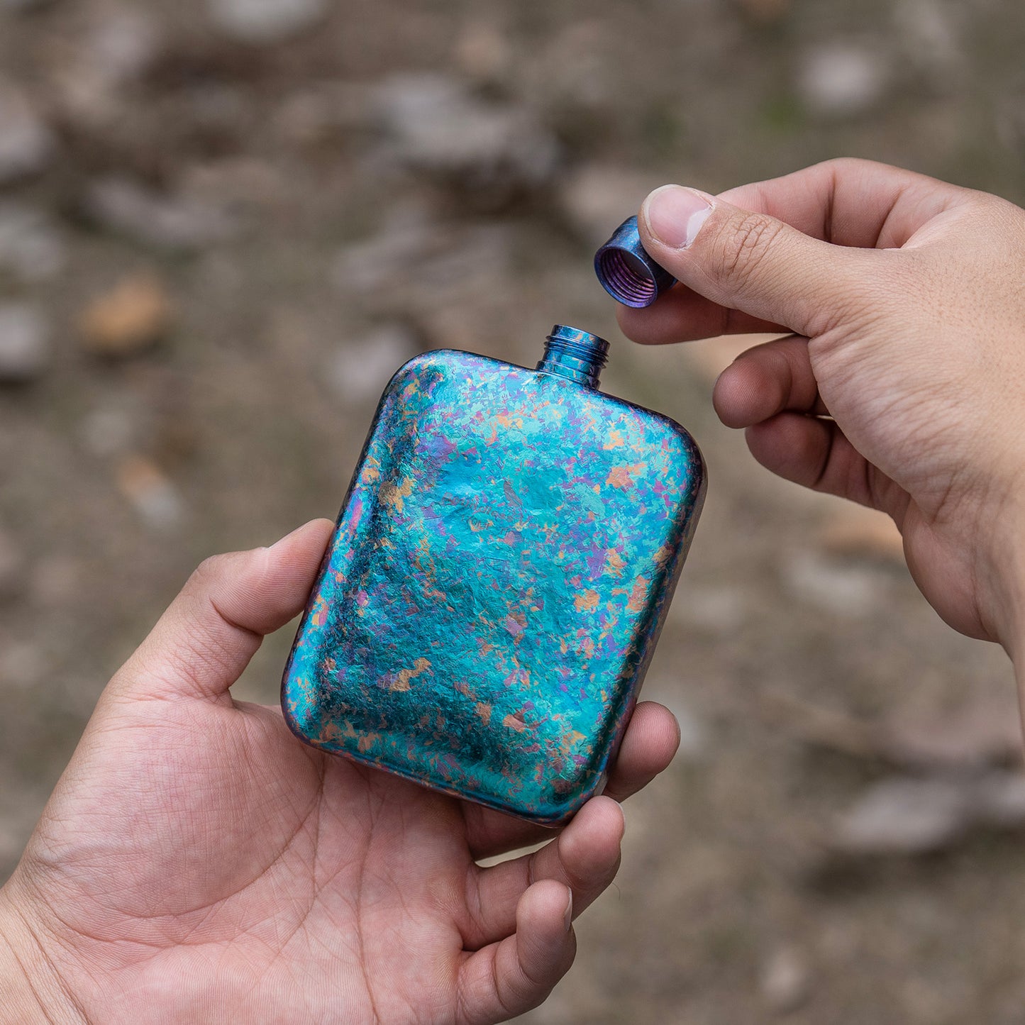 Boundless Voyage Ultralight Titanium Hip Flask | Pocket Size Whiskey & Liquor Bottle | Leakproof & Non-Toxic Metal Flask for Camping, Hiking, EDC & Premium Groomsmen Gifts