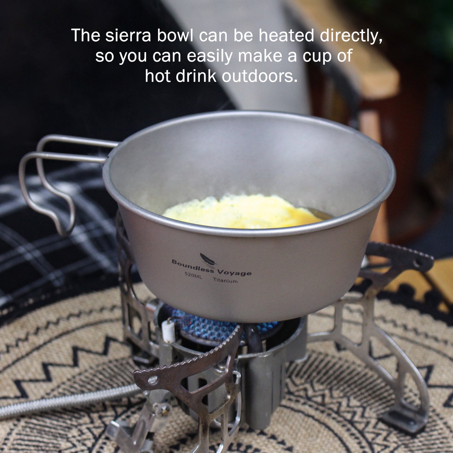 Boundless Voyage Titanium Sierra Cup with Lid 520ml – Ultralight Camping Mug Bowl for Cooking, Coffee & Outdoor Use