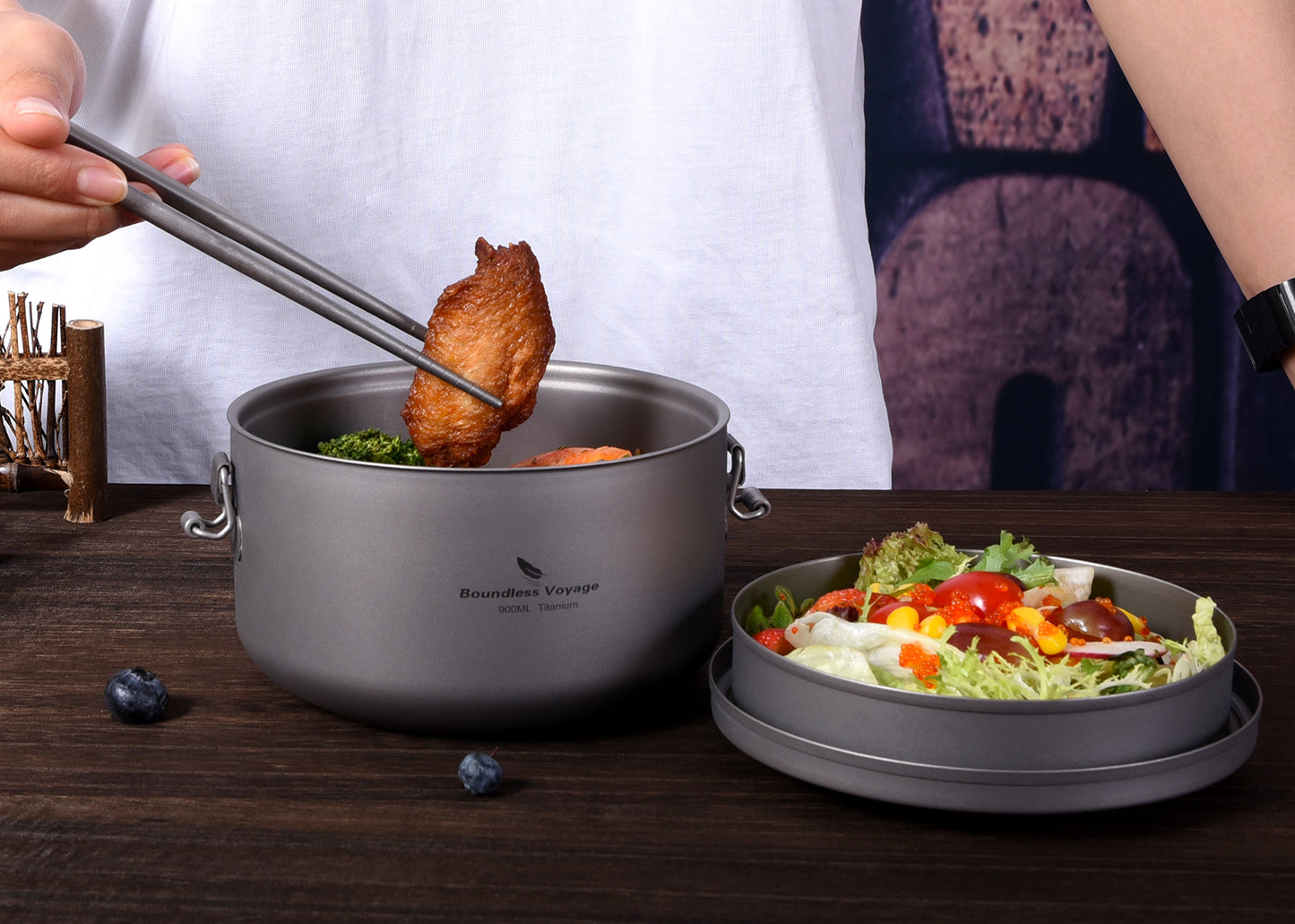 Boundless Voyage Titanium Lunch Box with Lid – Multi-Layer Bento Box for Salad, Soup & Daily Meals | Uncoated, Lightweight & Durable