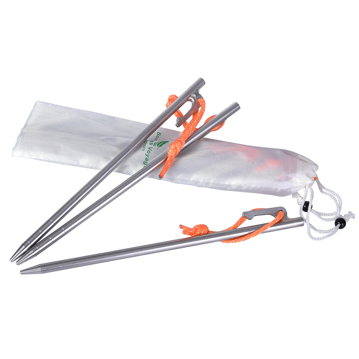 Boundless Voyage Titanium Alloy Tent Stakes (6pcs) – Ultralight Pegs 20/24/30/35/40cm for Camping, Hiking & All-Terrain Shelter Setup
