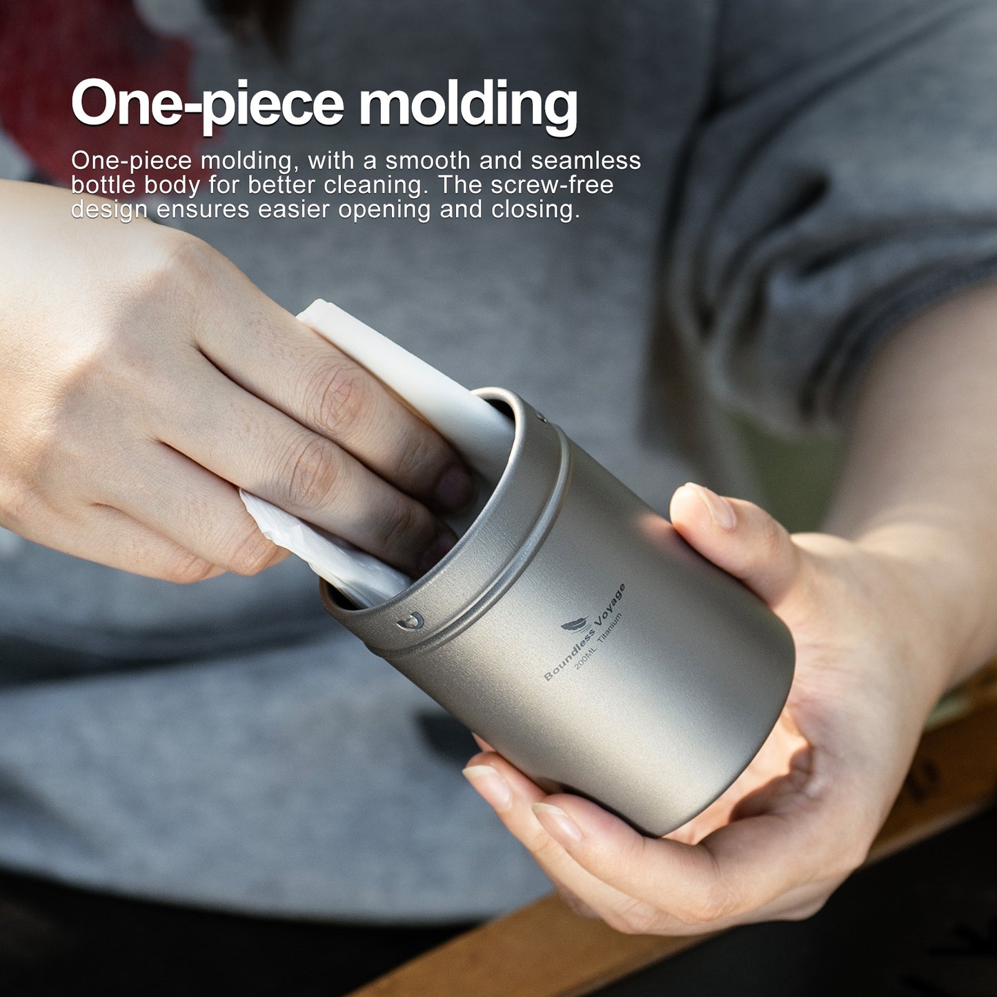 Boundless Voyage TA1 Titanium Tea Caddy Canister – Ultralight Portable Airtight Storage Container for Loose Tea, Coffee, Spices, Beans & Sugar