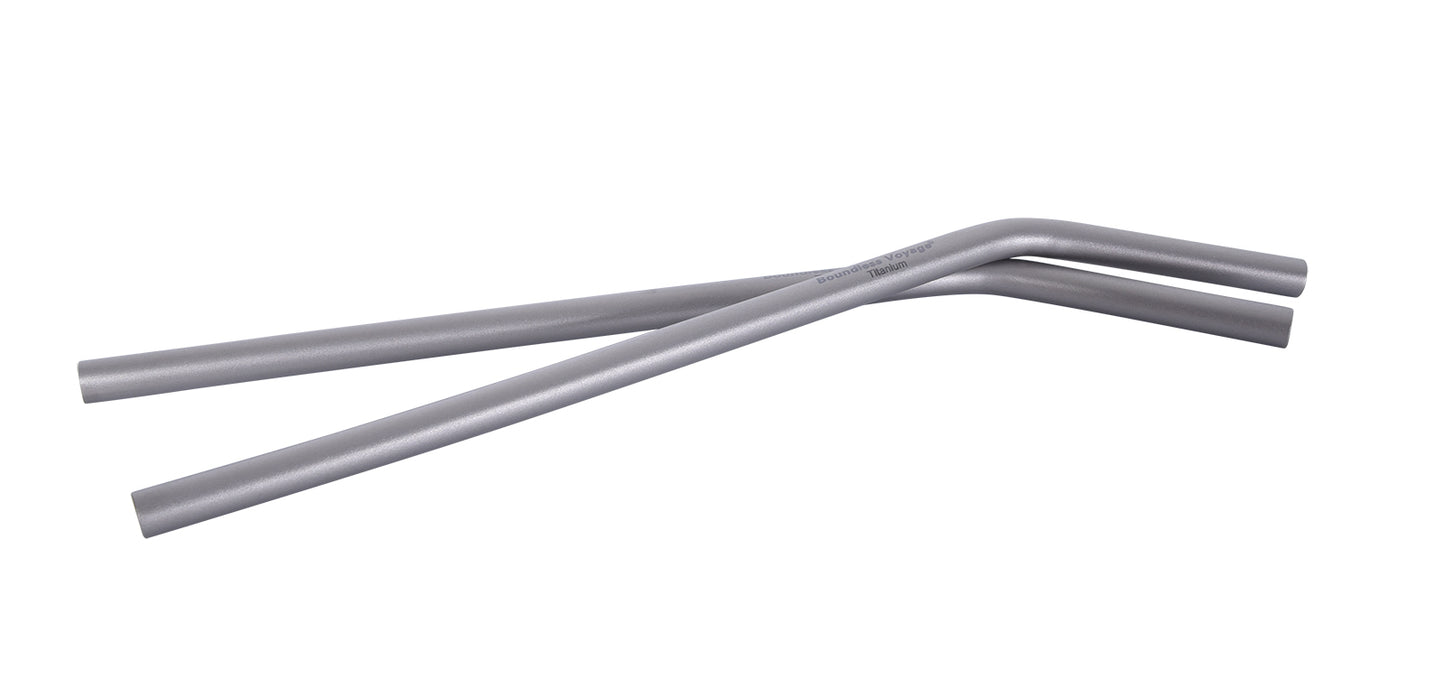 Boundless Voyage Titanium Curved Straw – Reusable Ultralight Metal Drinking Straw for Camping & Everyday Use