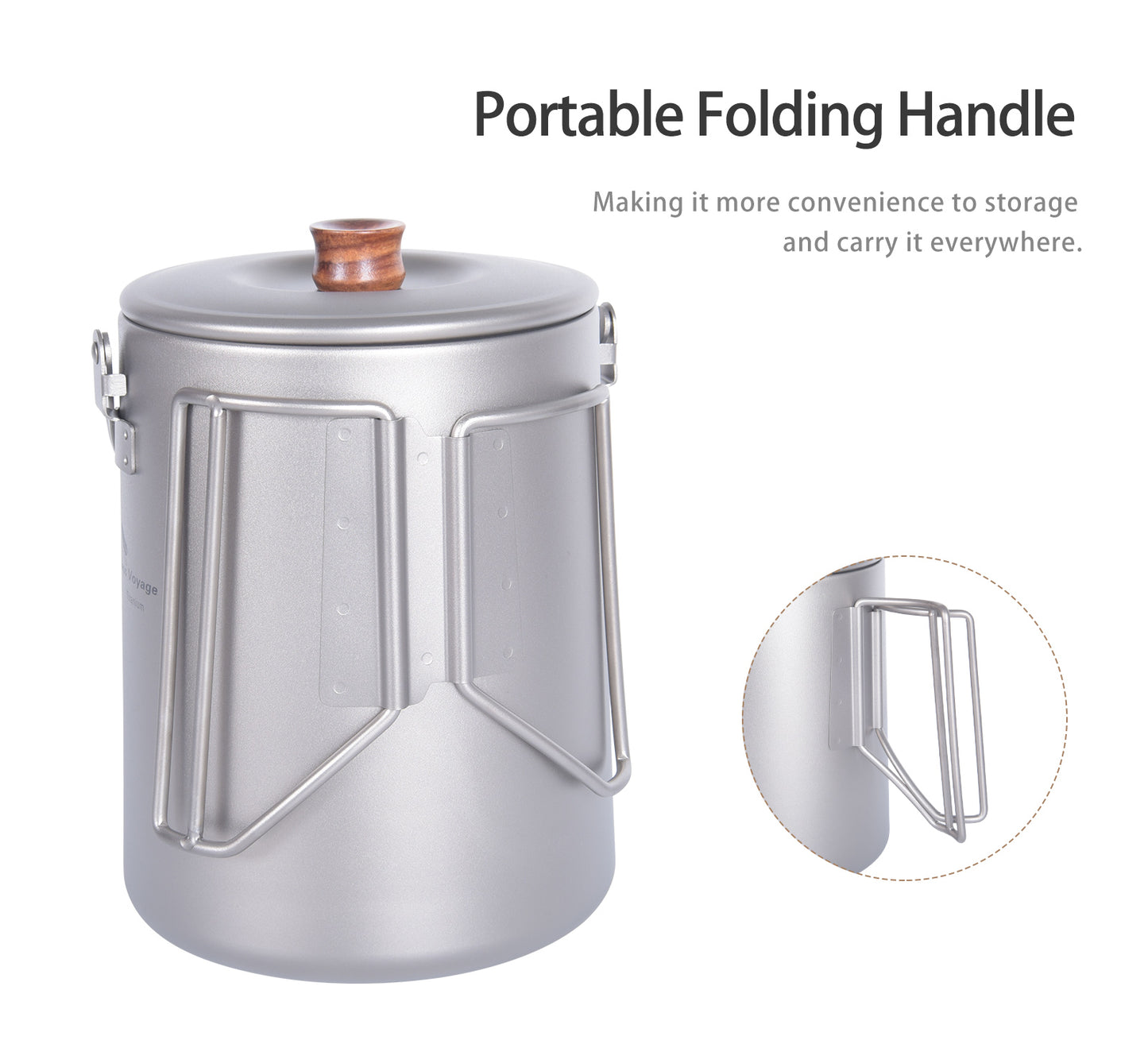 Boundless Voyage Outdoor Titanium Coffee Pot 1500ML Water Kettle for Outdoors Camping Home  fit Fire Induction Cooker