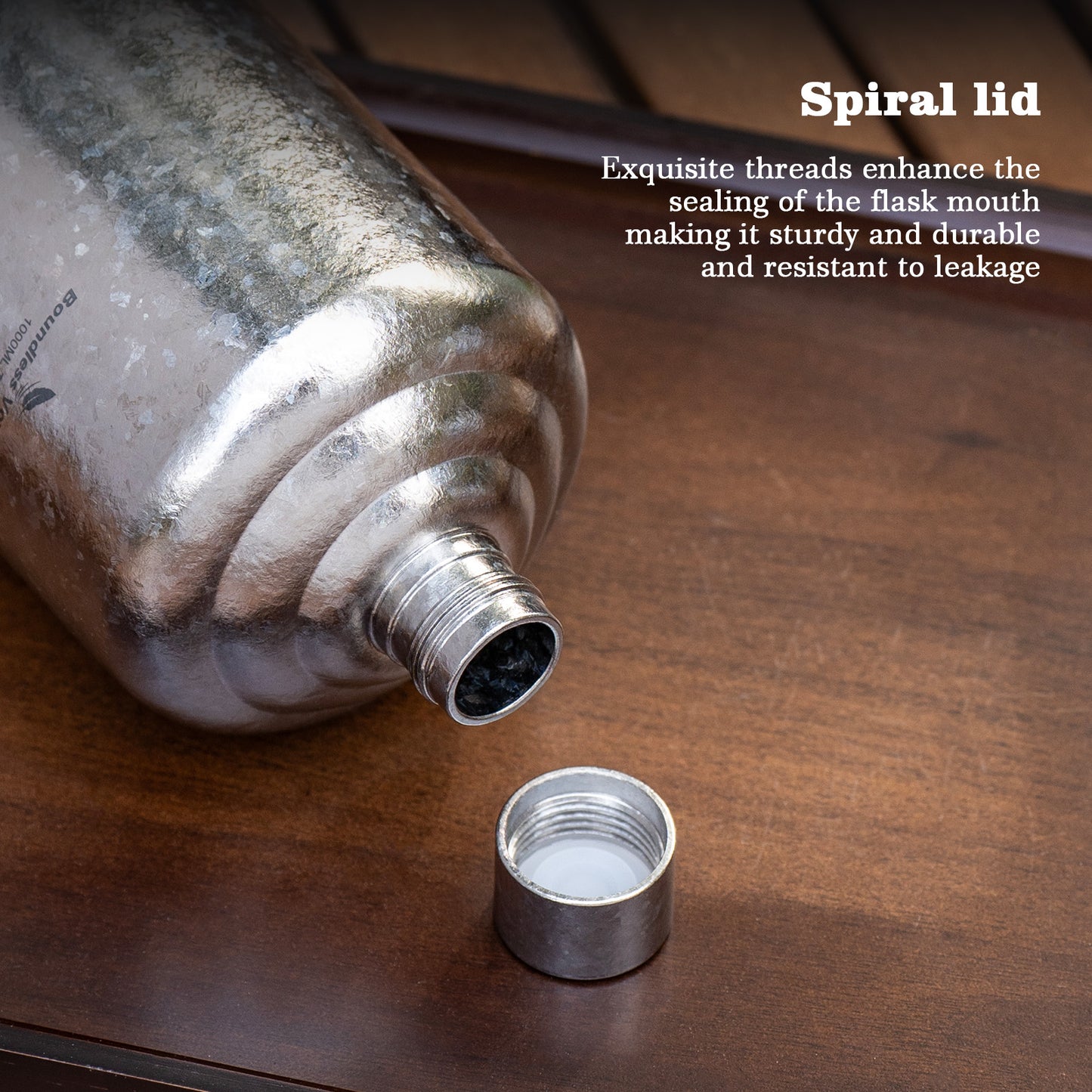 Boundless Voyage 500ml Pure Titanium Hip Flask | Ultralight Leakproof Whiskey & Spirit Bottle | Coating-Free Healthy Liquor Flask for Camping, Hiking & Travel