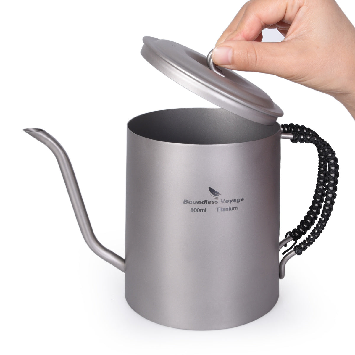 Boundless Voyage Outdoor Titanium Kettle  with Anti-scalding Handle for Wine Coffee Pot fit Fire Induction Cooker