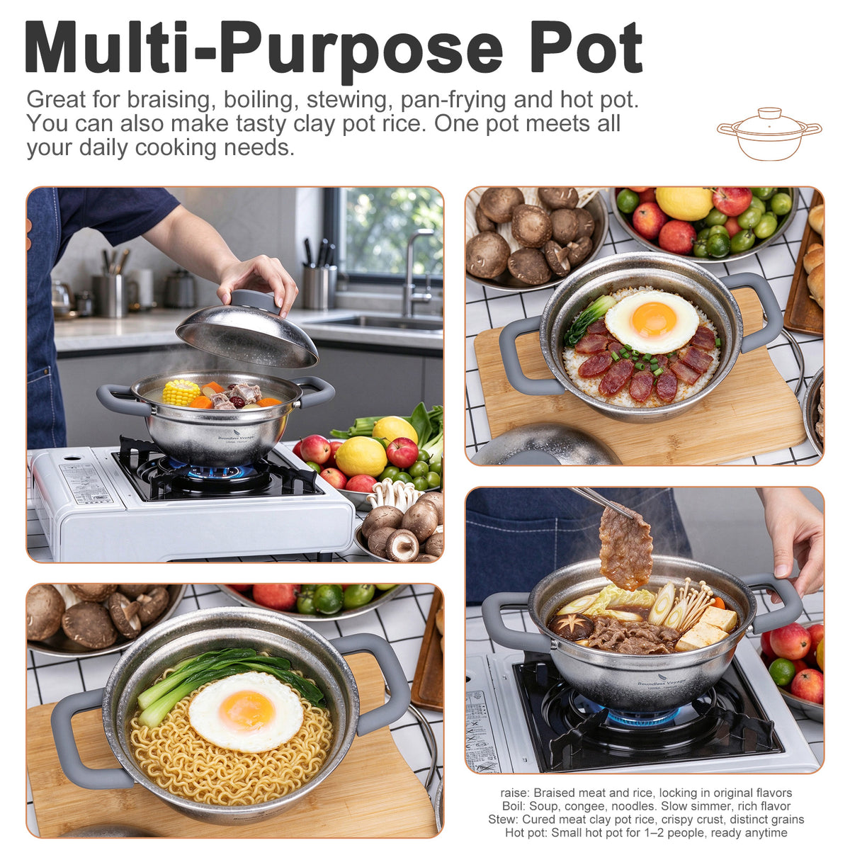 Boundless Voyage 1200ml Pure Titanium Cooking Pot with Lid – 1.2L Non-Coated Soup Pot for Camping, Hot Pot & Home Cooking