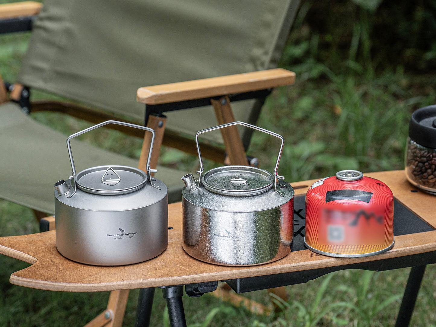 Boundless Voyage 1000ml Titanium Kettle with Folding Handle – Eco-Friendly, Lightweight & Durable | Ideal for Camping, Hiking & Outdoor Use