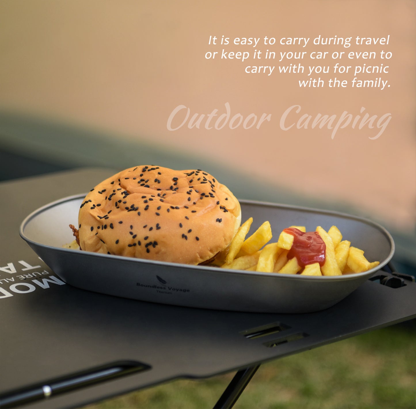 Boundless Voyage Titanium Oval Plate – Ultralight Camping Dish for Outdoor Dining, Backpacking, Travel & Everyday Use