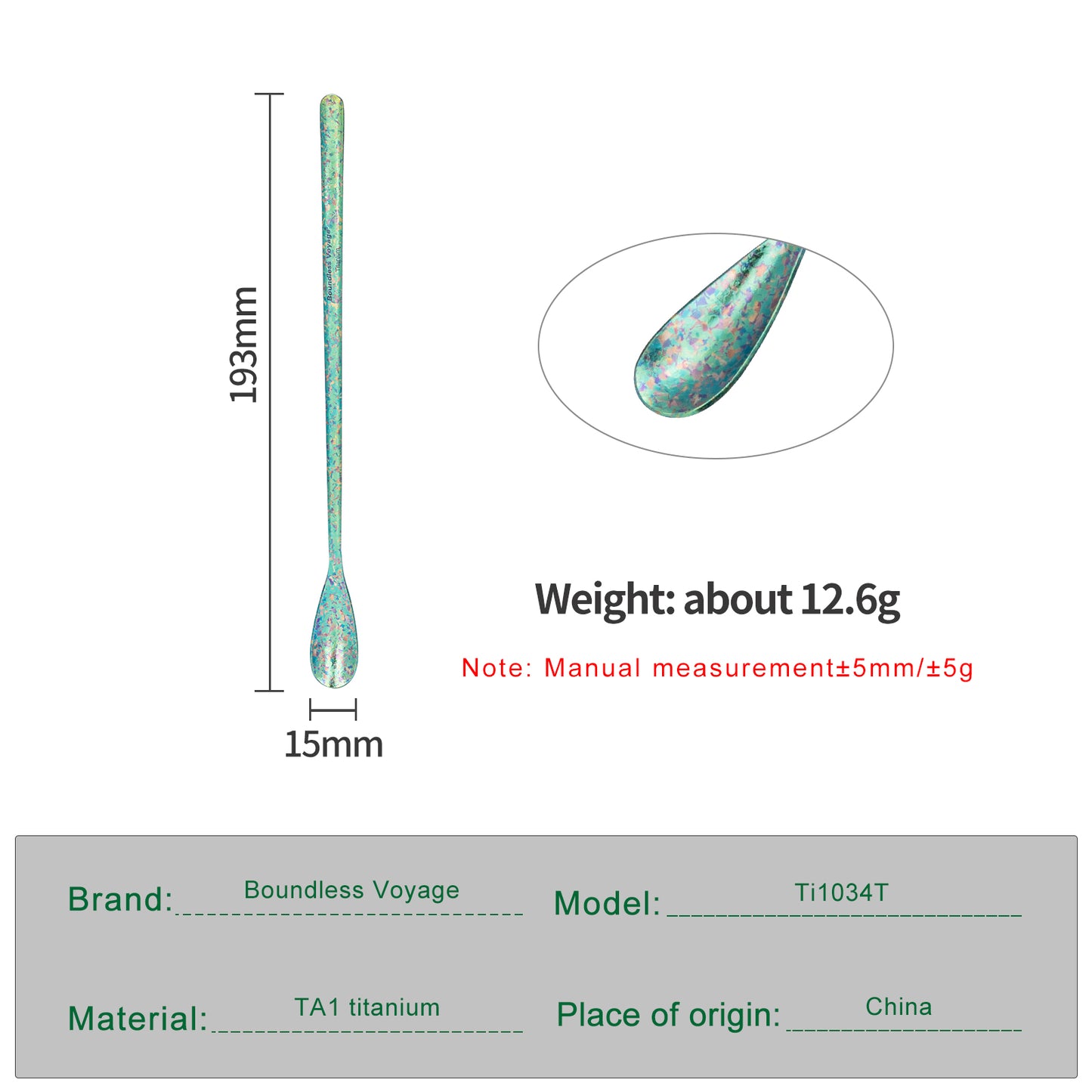 Boundless Voyage Titanium Long Handle Coffee Spoon – Ultralight Camping Spoon for Mug, Coffee, Tea & Travel