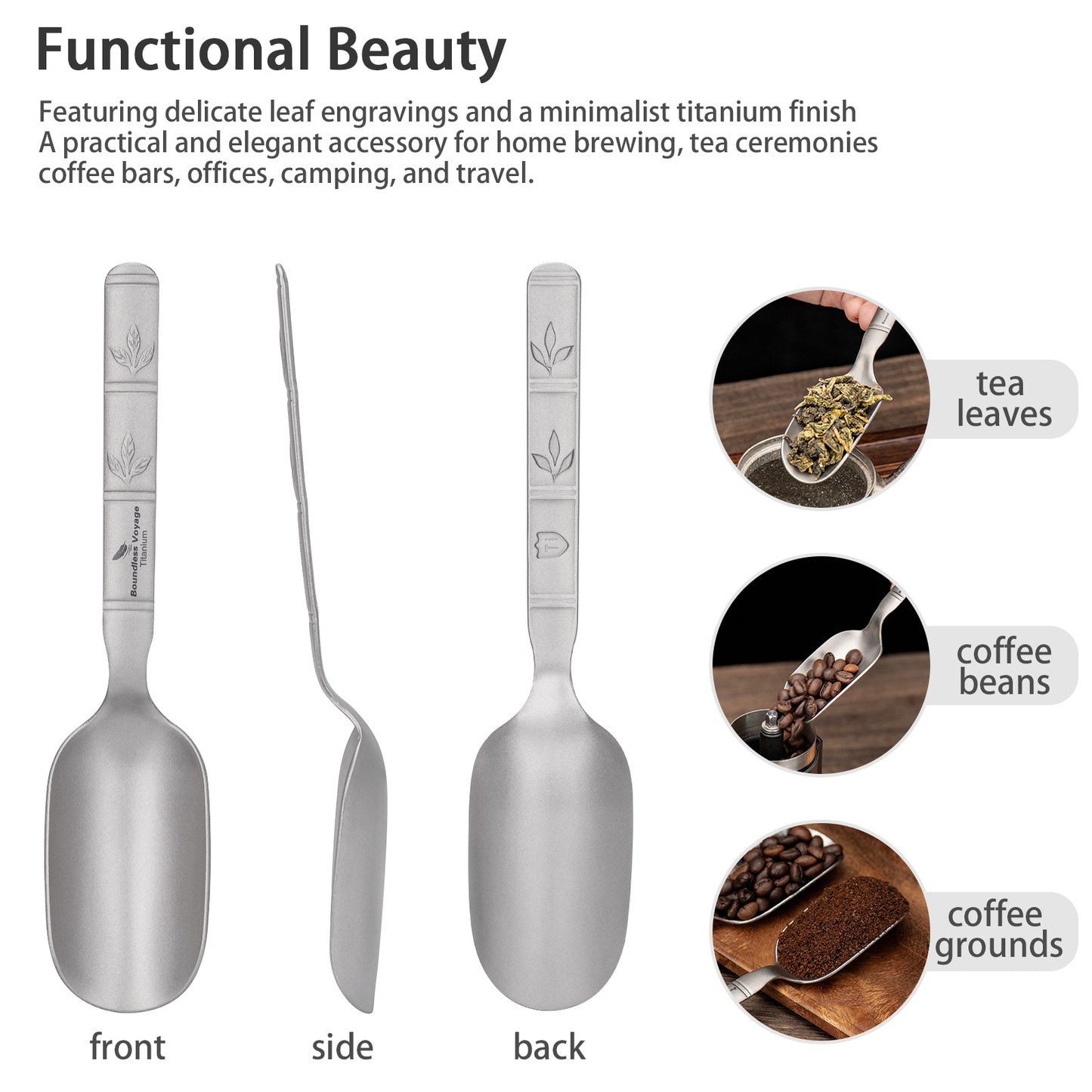 Boundless Voyage TA1 Titanium Spoon 2PCS– Ultralight Portable Camping Spoon for Hiking, Backpacking, Travel & Everyday Use
