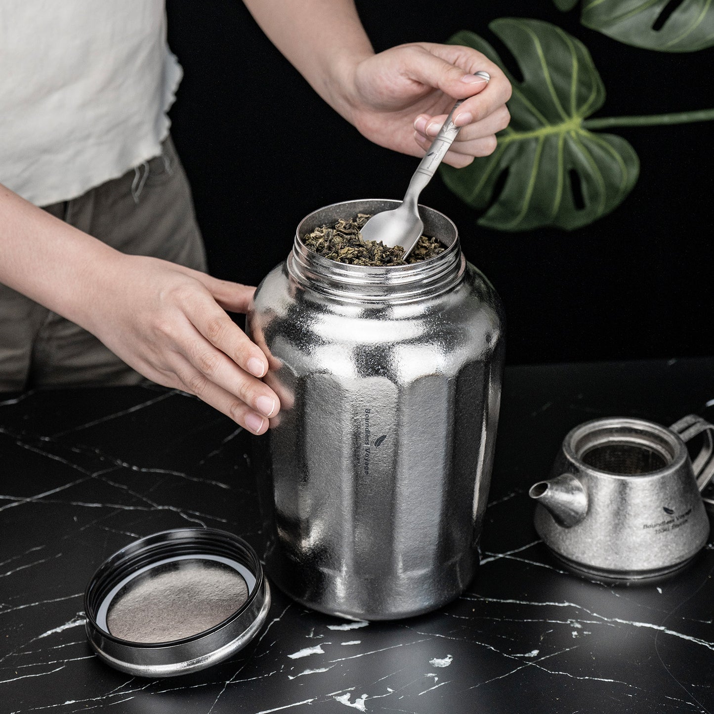 Boundless Voyage 3000ml Titanium Storage Canister Water Bottle– Airtight TA1 Titanium Container for Tea, Coffee, Food & Camping Storage