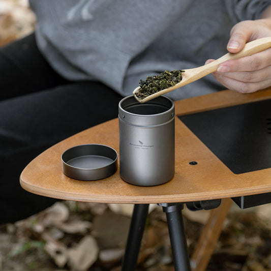 Boundless Voyage TA1 Titanium Tea Caddy Canister – Ultralight Portable Airtight Storage Container for Loose Tea, Coffee, Spices, Beans & Sugar