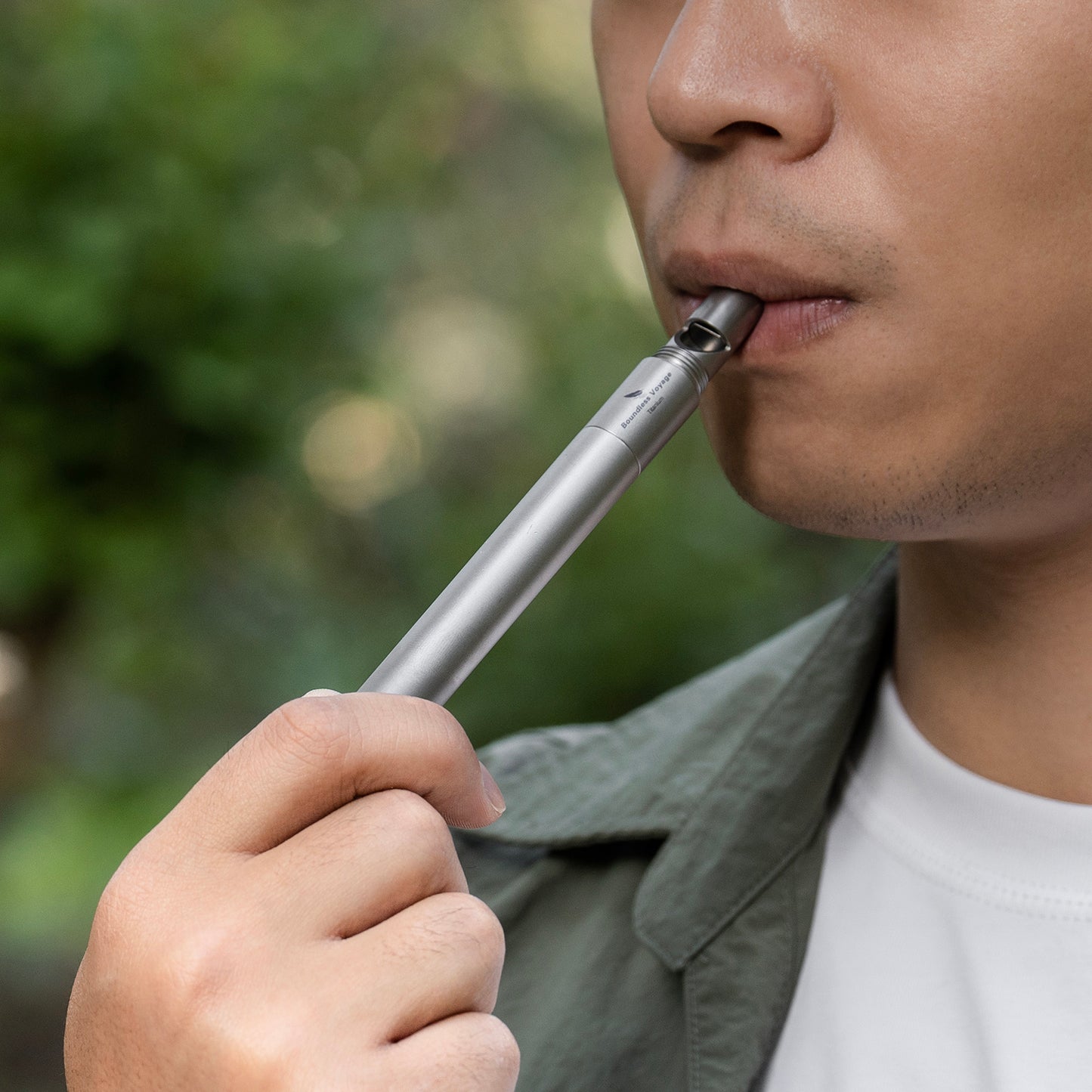 Boundless Voyage Titanium Survival Whistle 120dB – 4-in-1 EDC Emergency Tool with Knife, Saw & Awl for Camping, Hiking & Outdoor