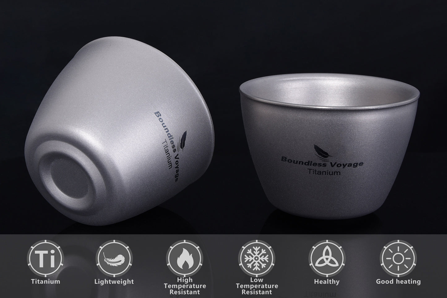 Boundless Voyage 40ml Double-Wall Titanium Sake Cup – Ultralight Insulated Shot Mug, TA1 Titanium Mini Cup for Whiskey, Tea & Outdoor Camping