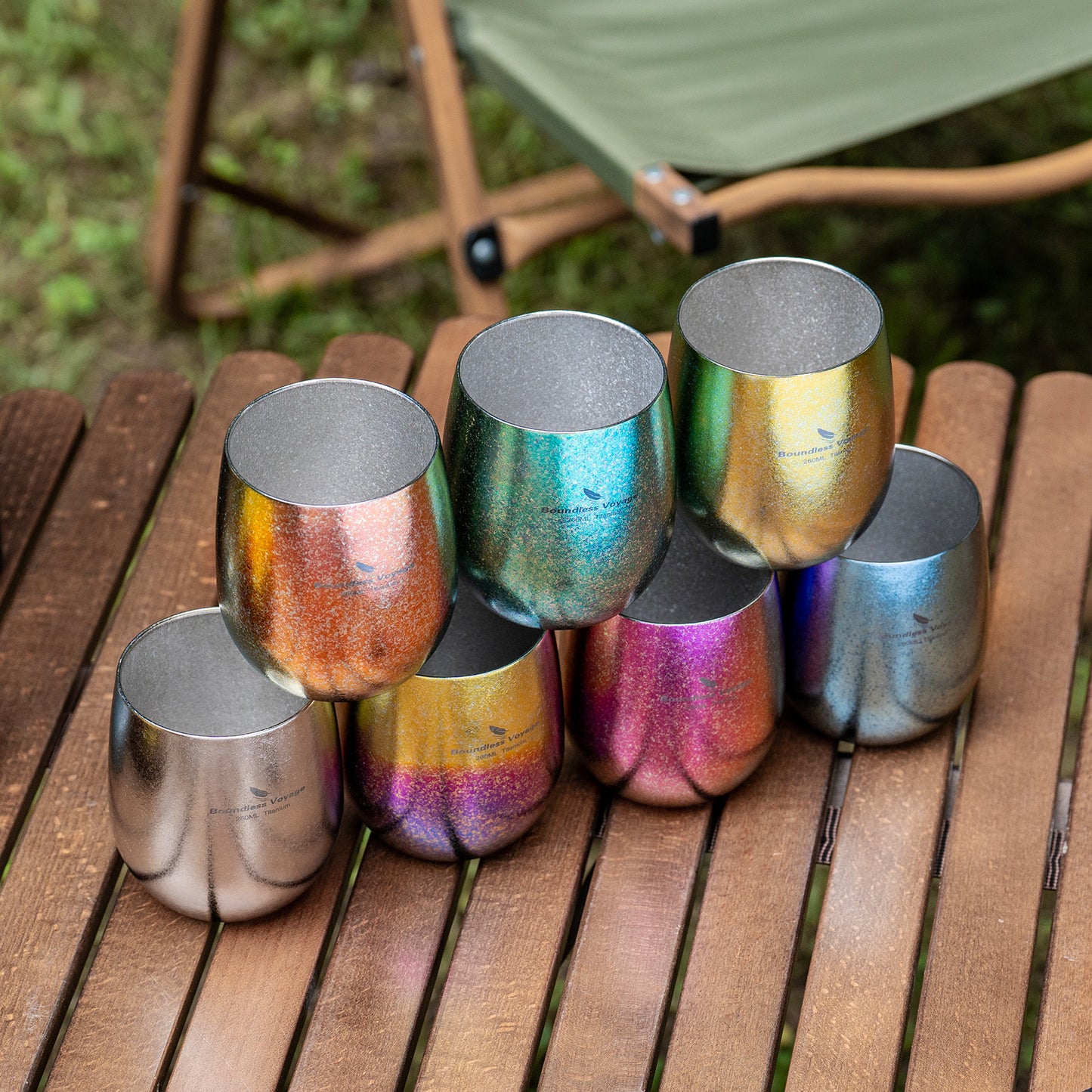 Boundless Voyage Titanium Double-Wall Cup – Ultralight TA1 Camping Coffee Mug for Travel, Hiking & Outdoor Use