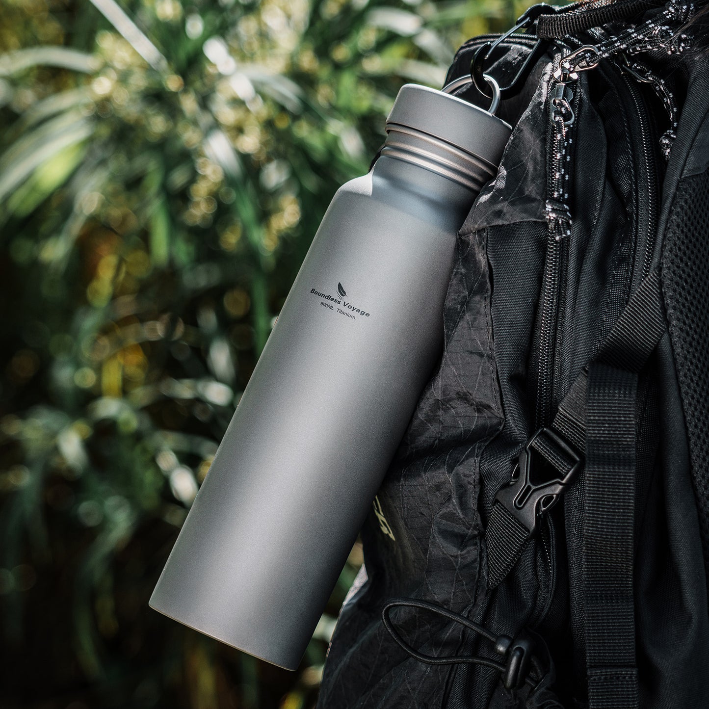 Boundless Voyage 800ml Pure Titanium Water Bottle with Titanium Lid | 27oz Ultralight Plastic-Free Sports Flask | Leakproof & Non-Toxic Metal Canteen for Cycling, Hiking & EDC