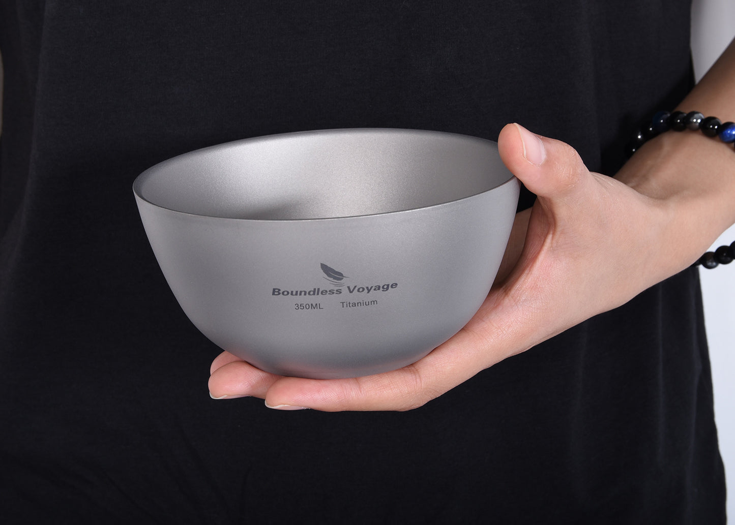 Boundless Voyage Titanium Double-Wall Bowl Outdoor Camping Tableware 350ml