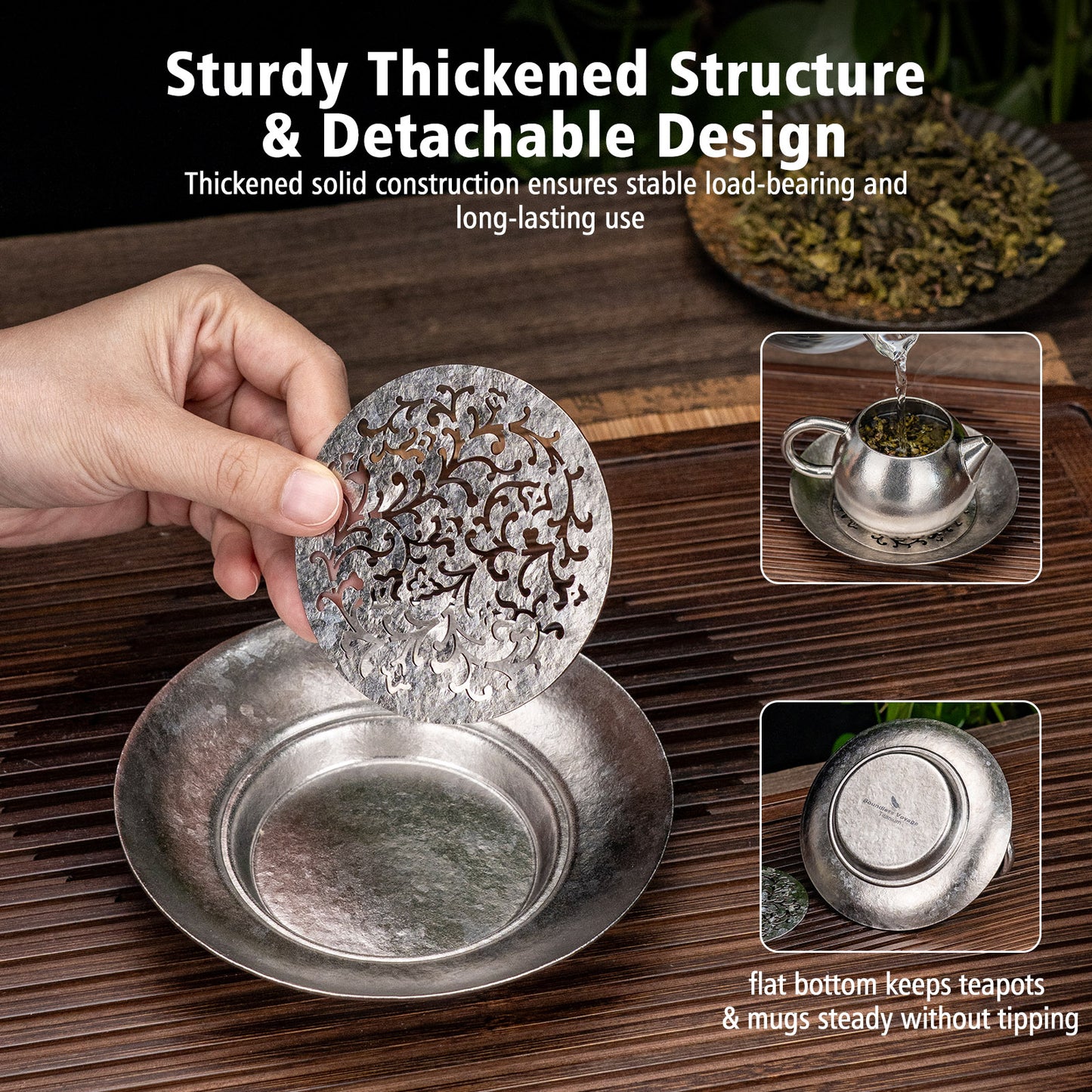 Boundless Voyage Titanium Tea Tray – Detachable Gongfu Tea Drain Tray with Water Storage for Home, Office & Travel
