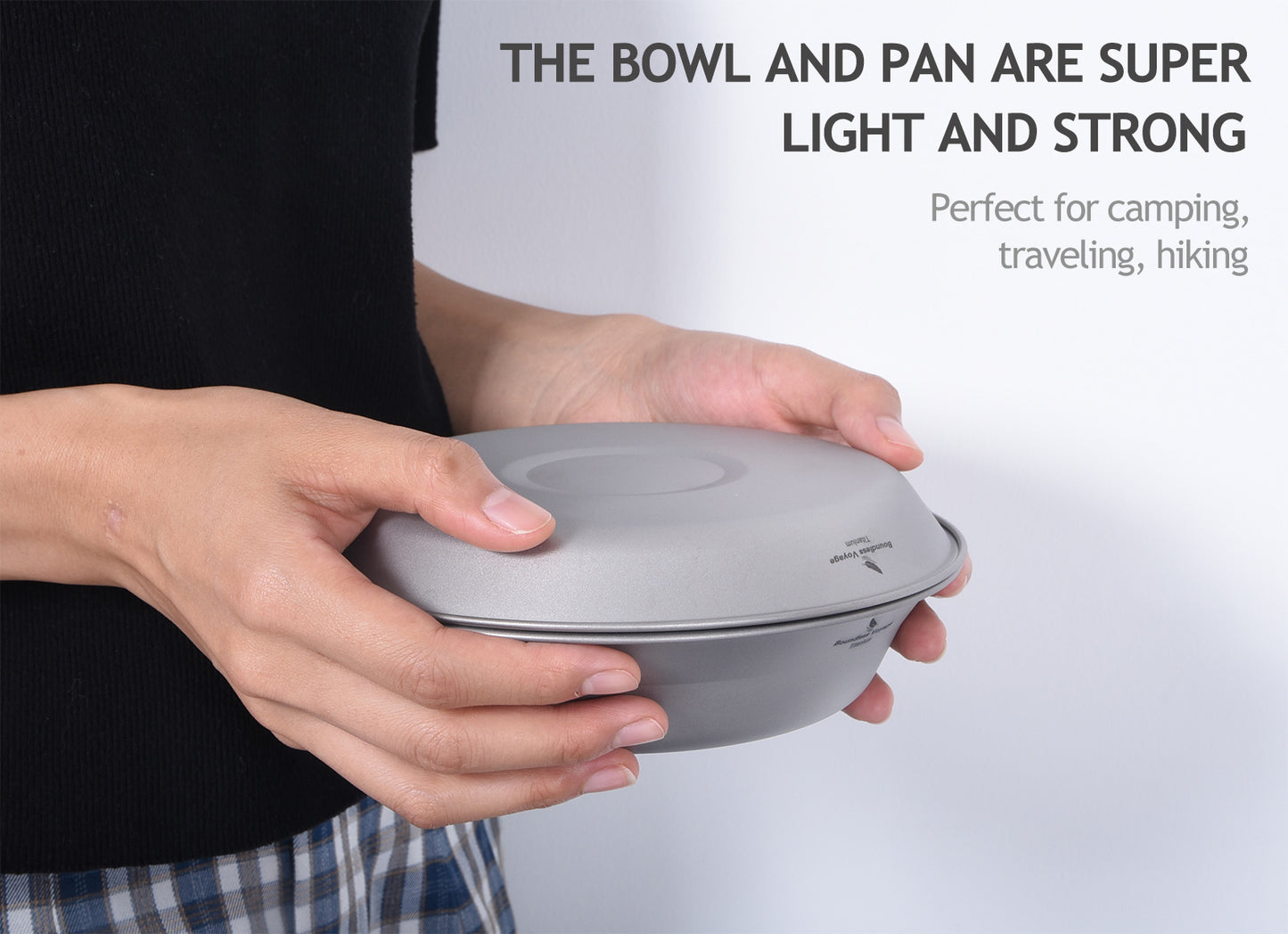 Boundless Voyage Titanium Pan Bowl Set with Carry Bag – Ultralight Camping Dish & Bowl Tableware for Backpacking, Hiking & Travel