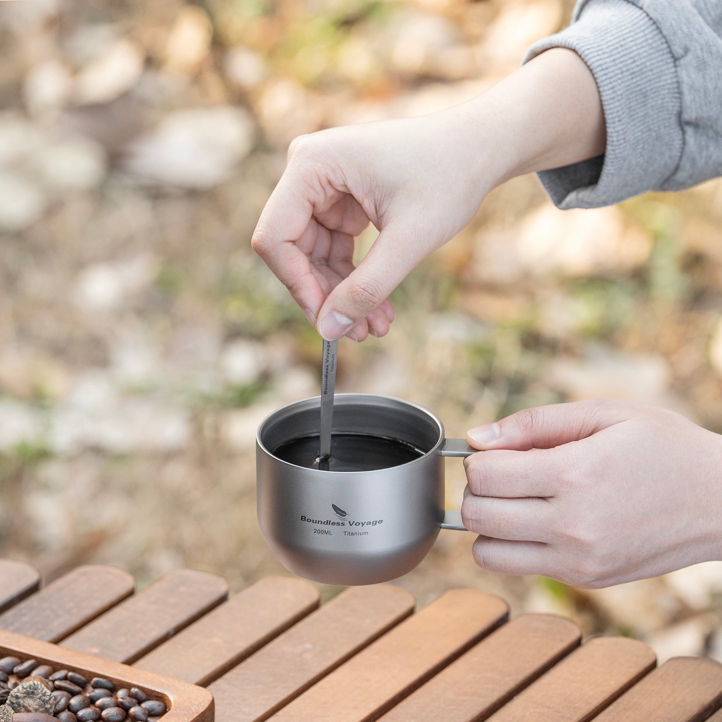Boundless Voyage  200ml Titanium Double Wall Mug Metal Coffee Tea Cup Mini Espresso Cup Outdoor Camping Travel Ultralight Durable Portable Drinkware