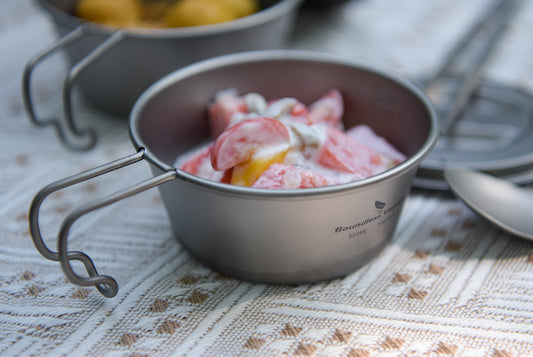 Boundless Voyage Titanium Sierra Cup with Lid 350ml – Ultralight Camping Mug Bowl with Handle for Outdoor Cooking & Hiking