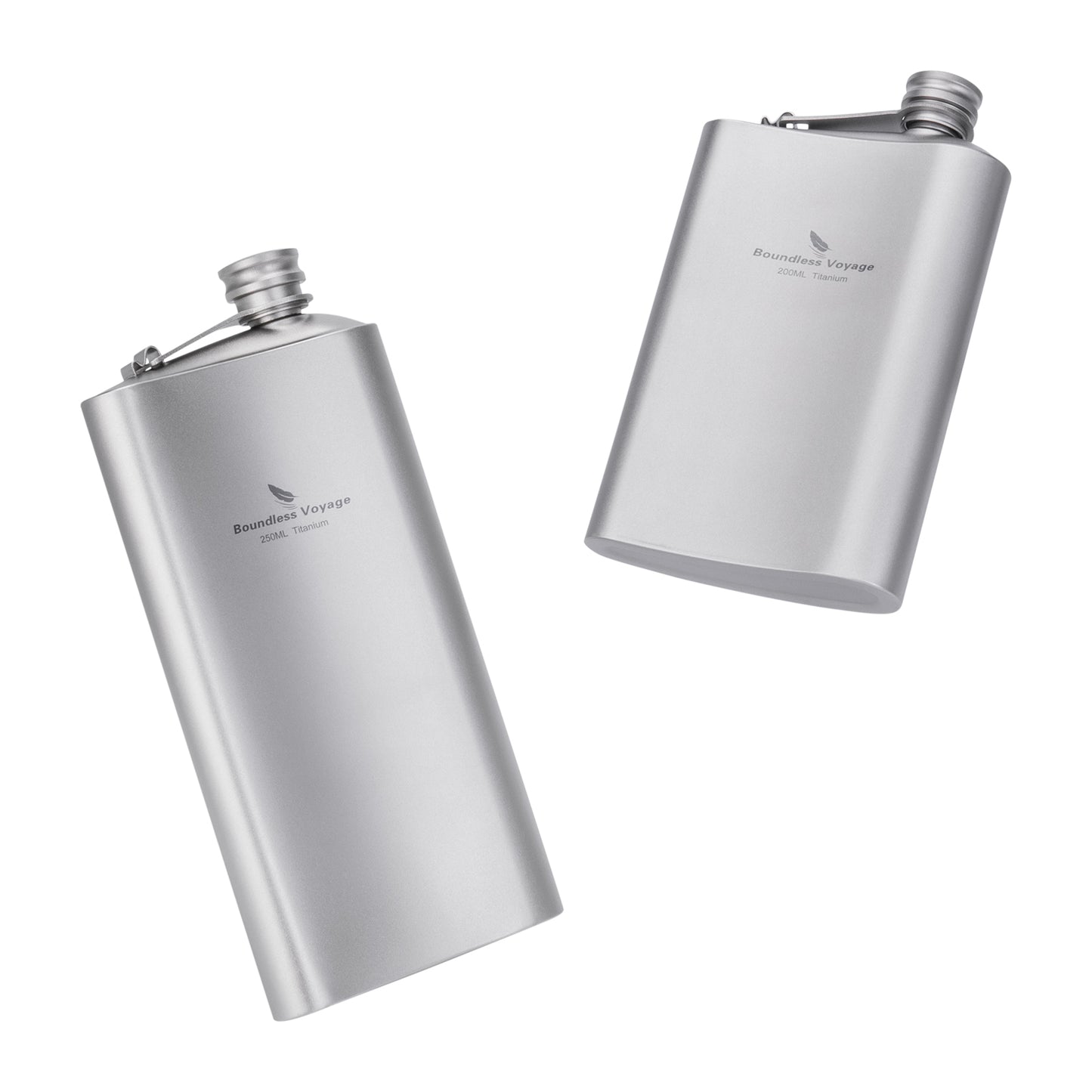 Boundless Voyage 200ml Titanium Flask – Ultralight & Durable Liquor Bottle for Whiskey, Vodka, Wine – Odorless Camping & Hiking Gear