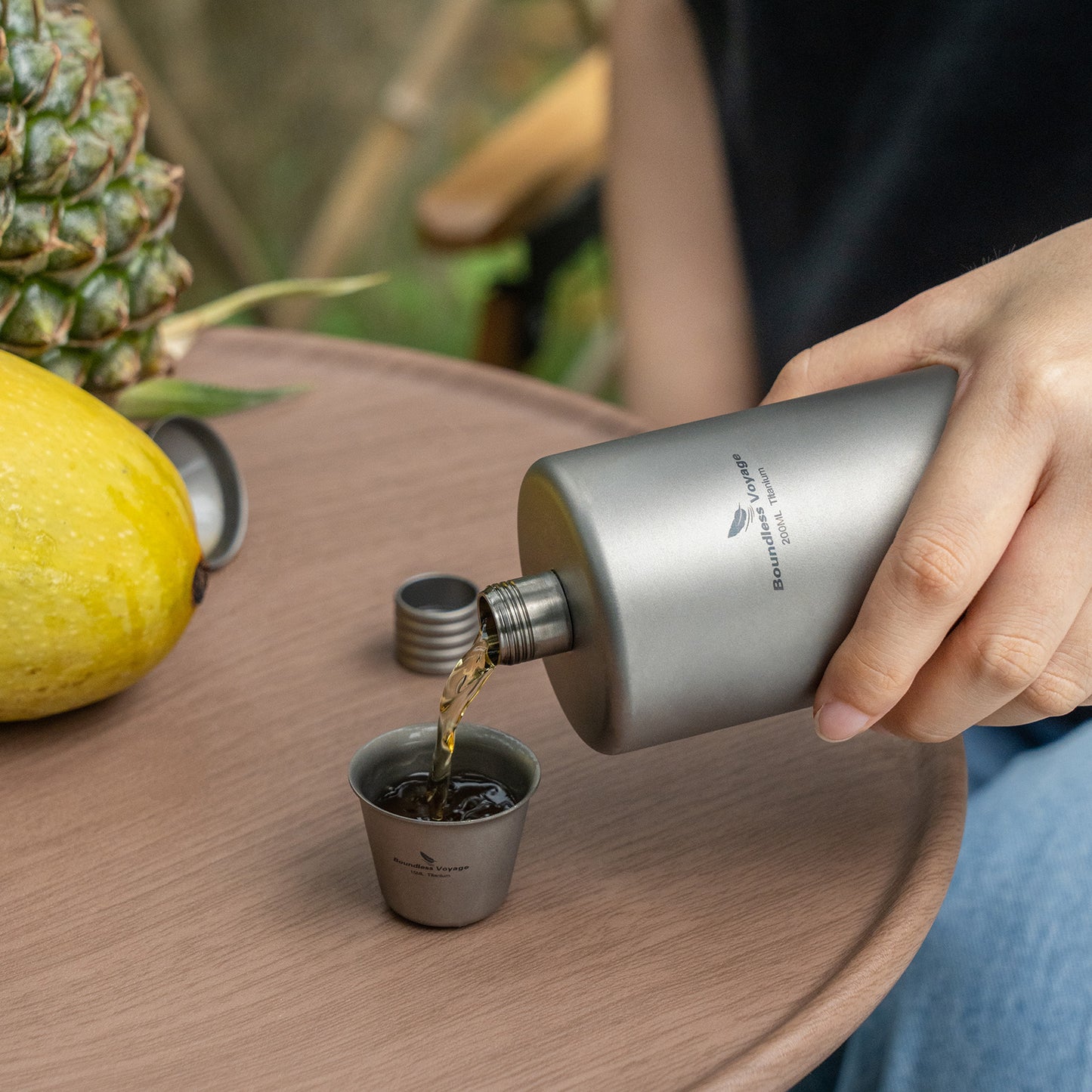 Boundless Voyage 200ml Titanium Pocket Flagon – Ultralight Portable Hip Flask for Camping, Hiking, Travel & Outdoor Adventures