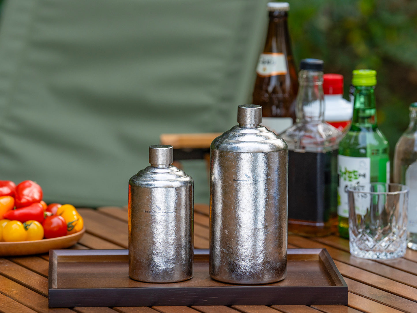 Boundless Voyage 1000ml Pure Titanium Hip Flask | Large Capacity Ultralight Whiskey & Spirit Bottle | Leakproof Coating-Free Healthy Flask for Camping, Hunting & Travel