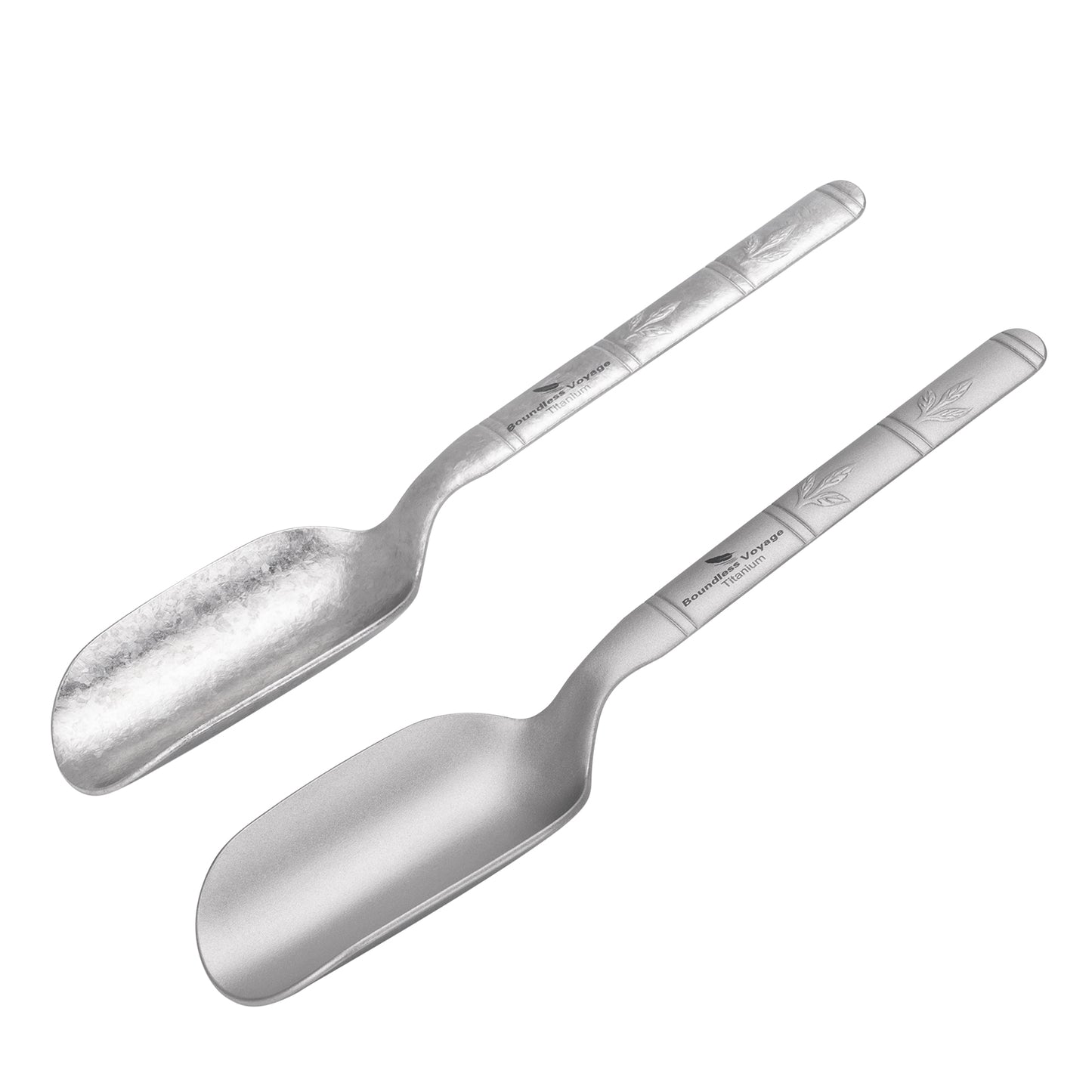 Boundless Voyage TA1 Titanium Spoon 2PCS– Ultralight Portable Camping Spoon for Hiking, Backpacking, Travel & Everyday Use