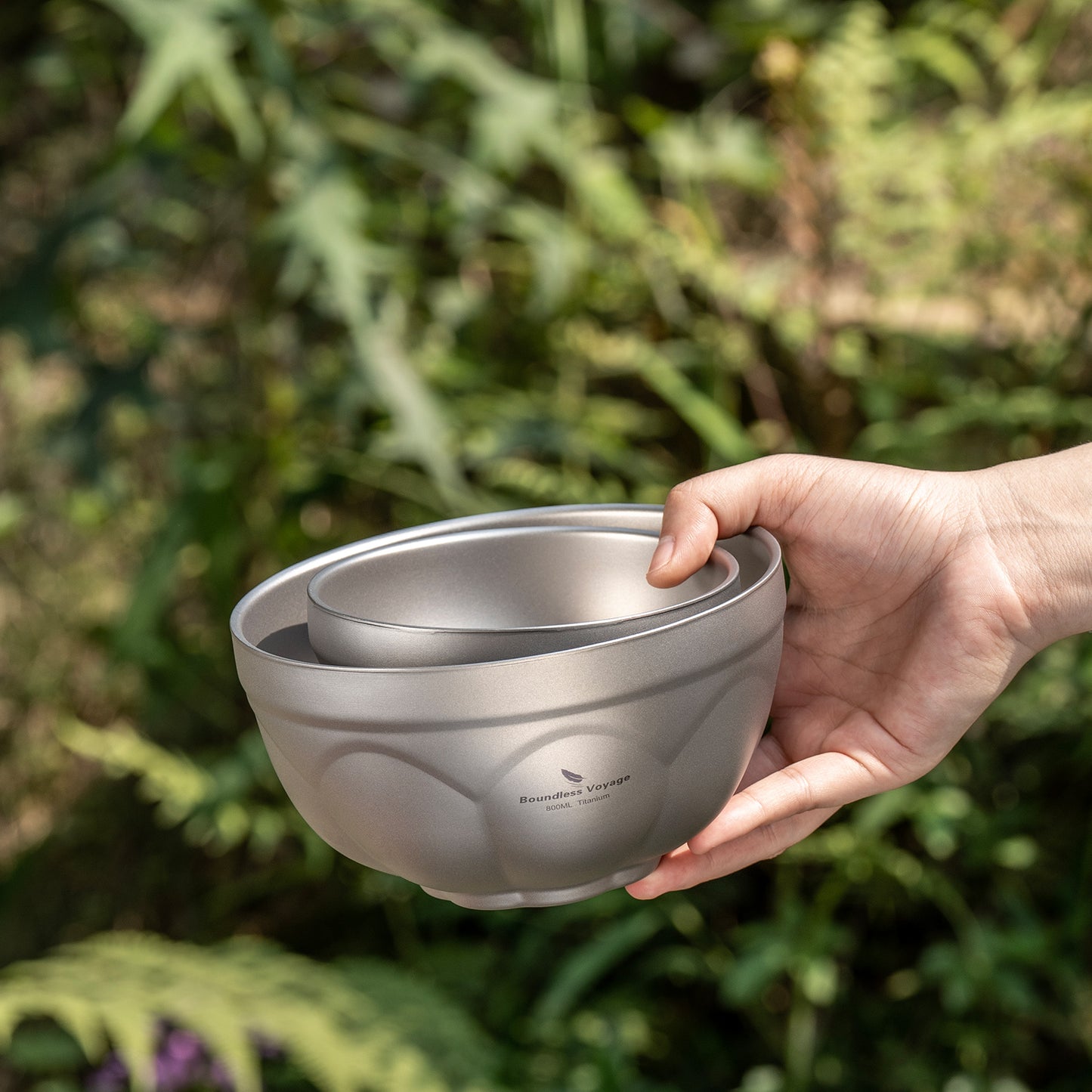 Boundless Voyage Titanium Double-Wall Bowl Set – 500ml & 800ml Insulated Camping Bowls for Soup, Oatmeal & Outdoor Dining