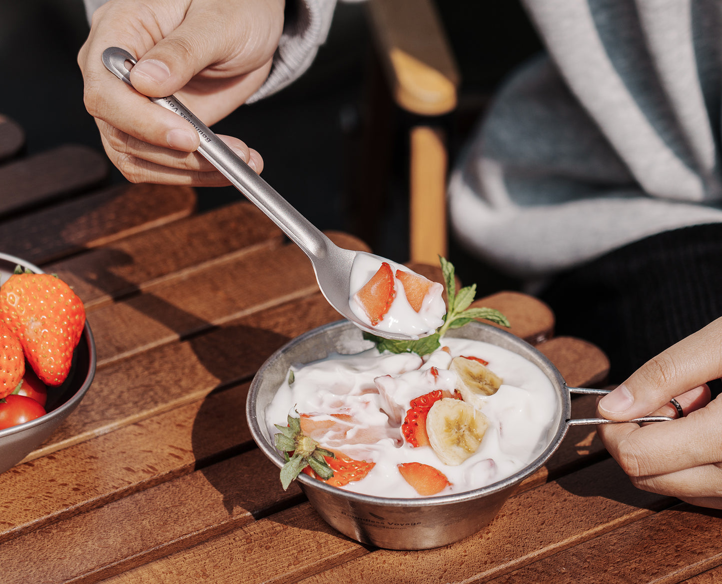 Boundless Voyage Titanium Spoon & Spork Set – Ultralight Camping Cutlery Set with Storage Bags for Travel & Outdoor Dining