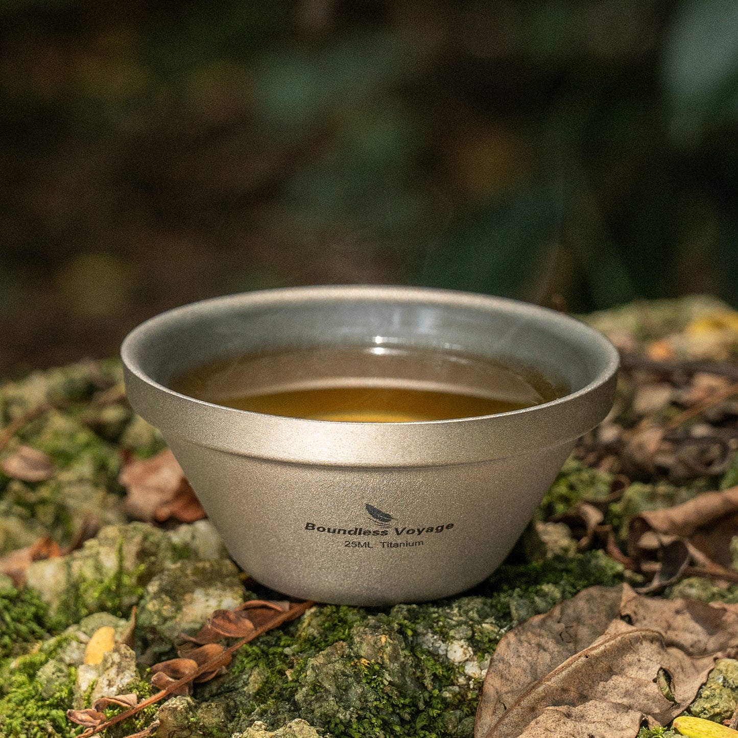 Boundless Voyage 25ml Titanium Double-Walled Tea Cup | 15g Featherlight Mini Tasting Mug | Anti-Scald Insulated Kung Fu Teacup for Camping