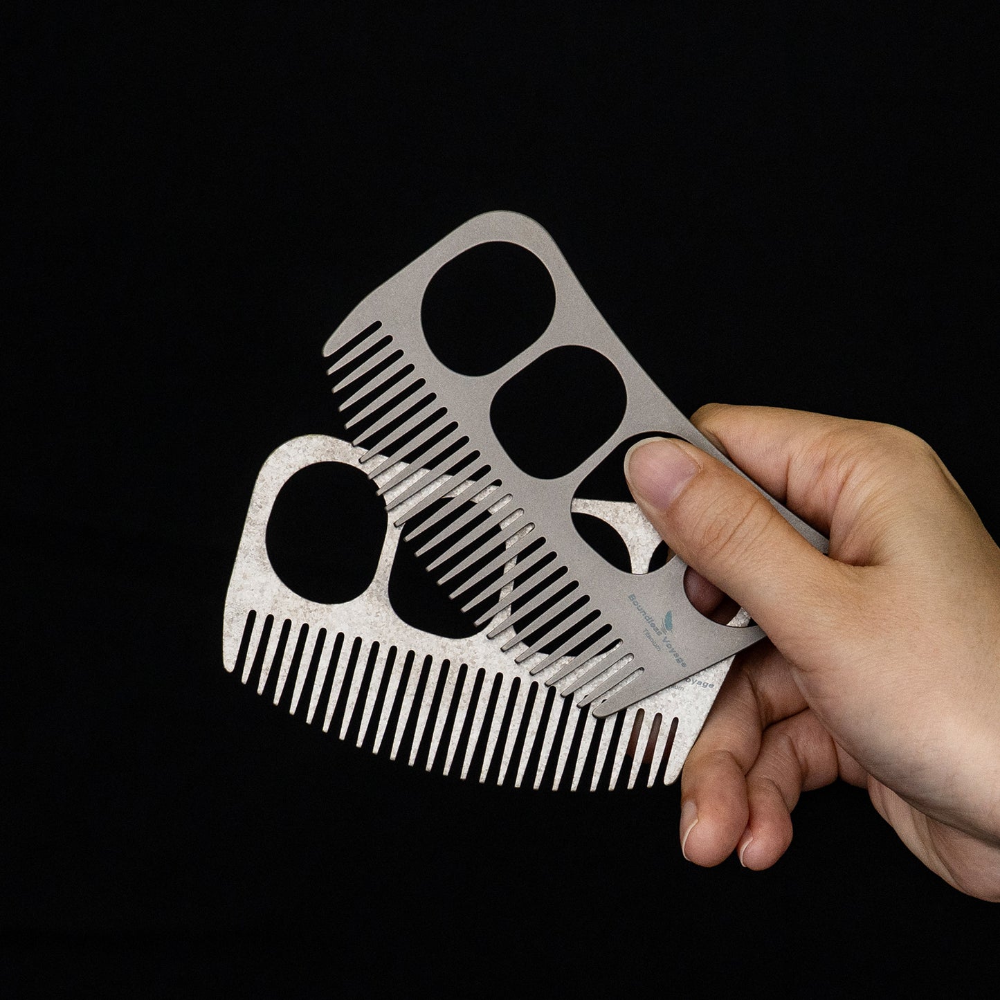 Boundless Voyage Titanium Crescent Comb – Hair & Beard Pocket Comb for Travel, EDC & Everyday Grooming