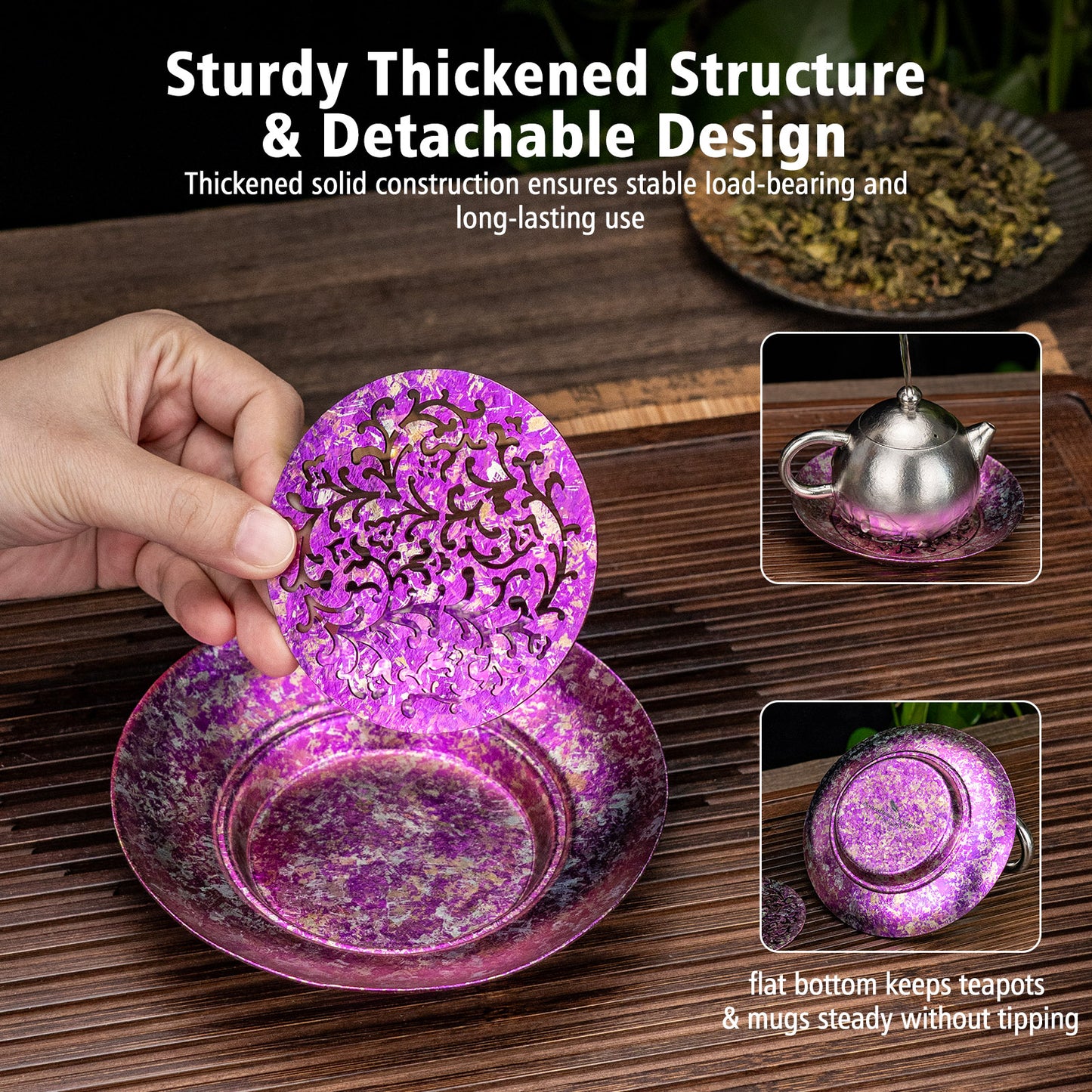 Boundless Voyage Titanium Tea Tray – Detachable Gongfu Tea Drain Tray with Water Storage for Home, Office & Travel